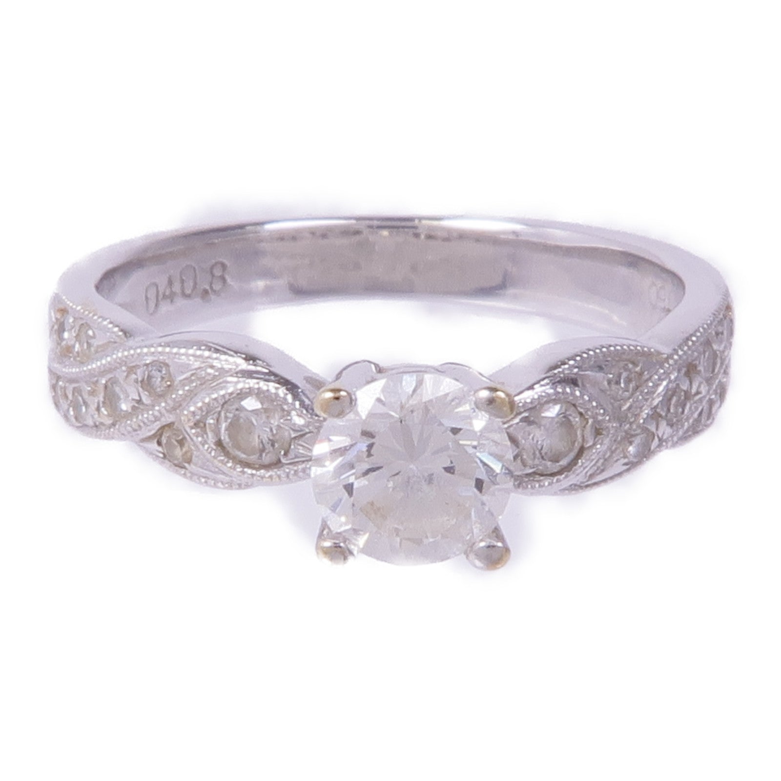 JEWELRY 【激減優惠】18K白金Diamond Ring鑽石戒指US#4.5