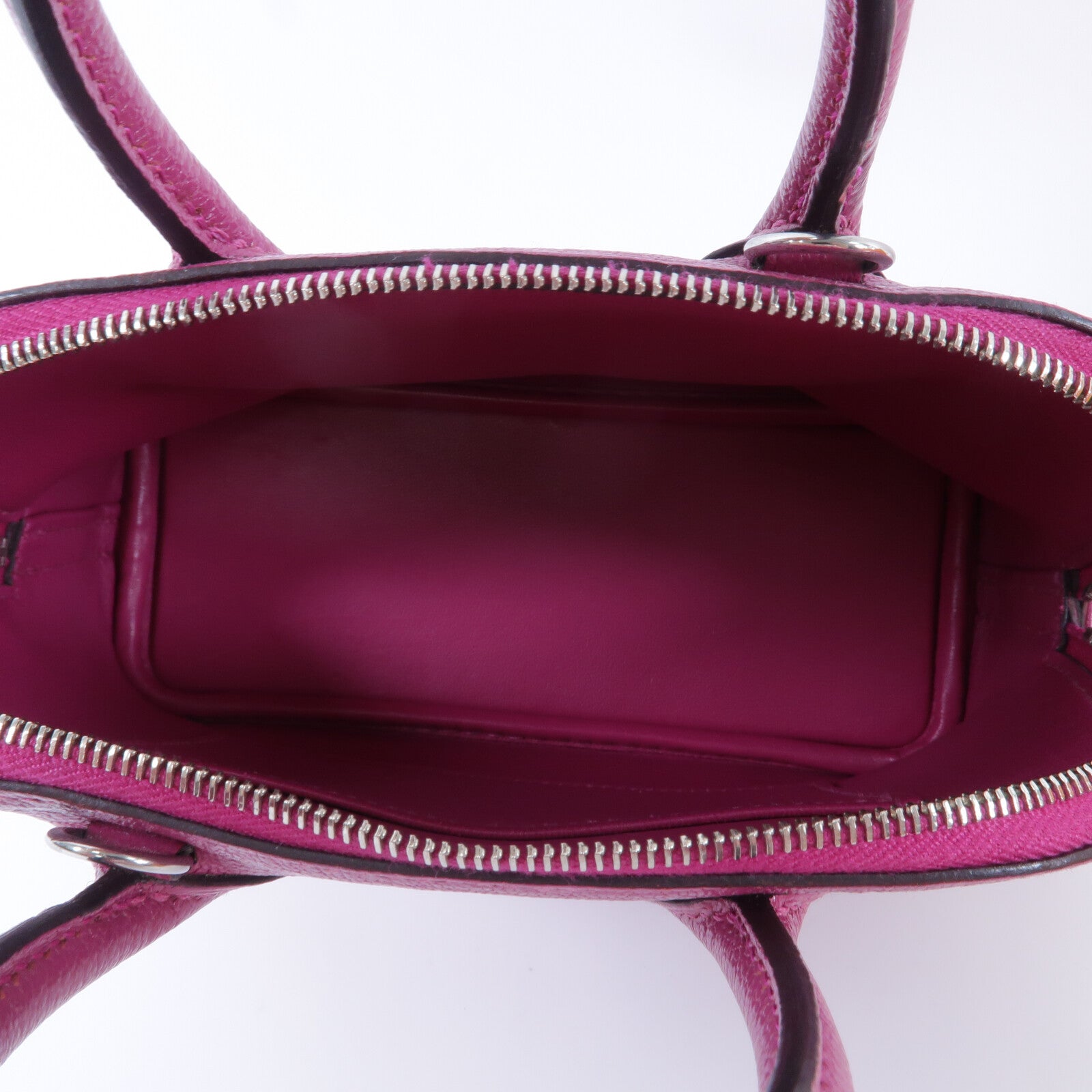 HERMES Chevre皮革Mini Bolide手挽肩背兩用袋Rose Purple