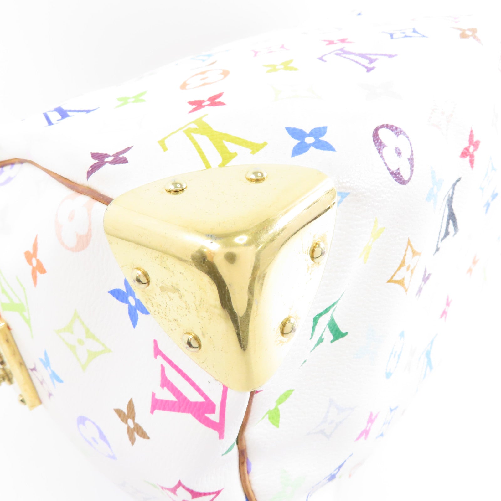 LOUIS VUITTON Monogram Multicolore Speedy 30金扣手挽袋白色/彩色