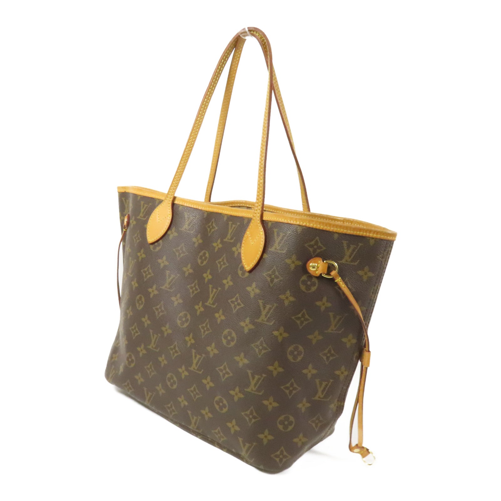 LOUIS VUITTON Monogram Neverfull MM金扣手挽袋