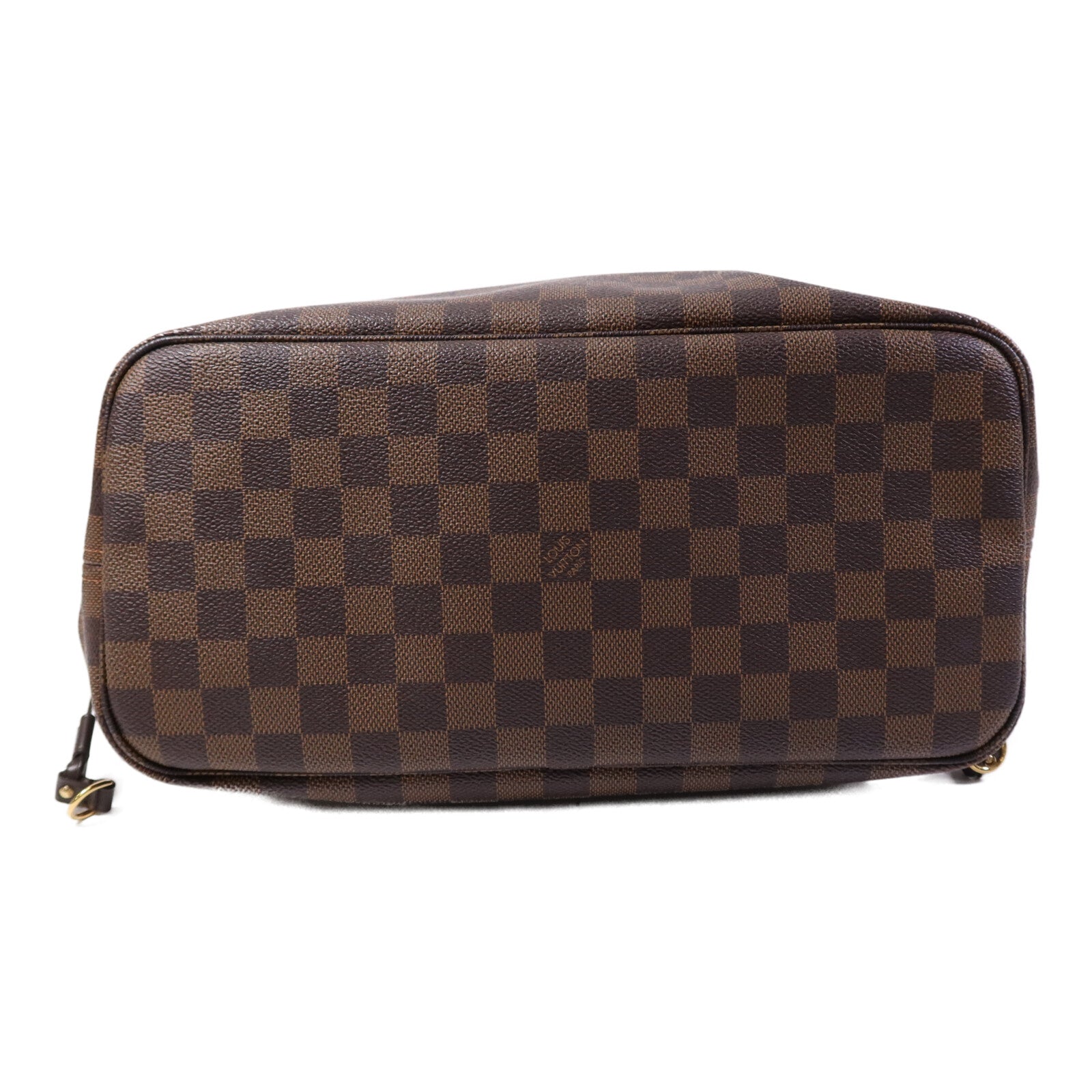 LOUIS VUITTON Damier Neverfull PM金扣手挽袋