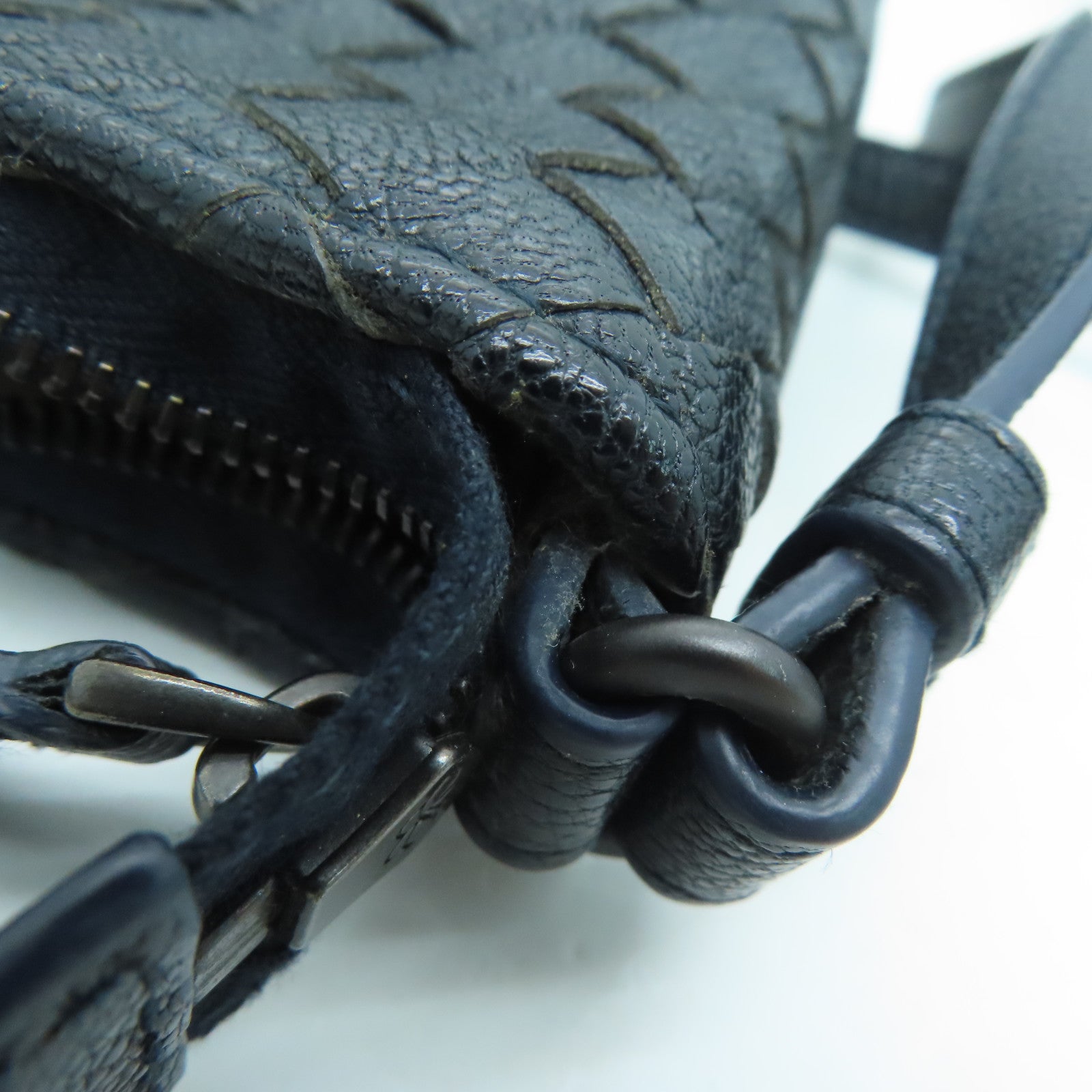 BOTTEGA VENETA 织纹皮革Shoulder Bag肩背袋蓝色