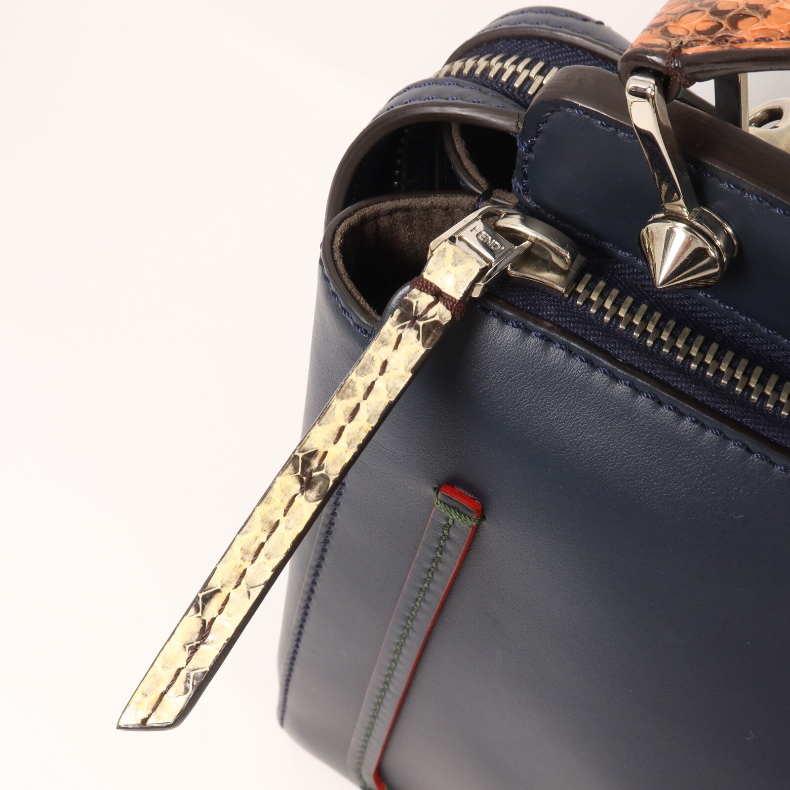FENDI 牛皮皮革/蛇皮皮革Dotcom手挽袋