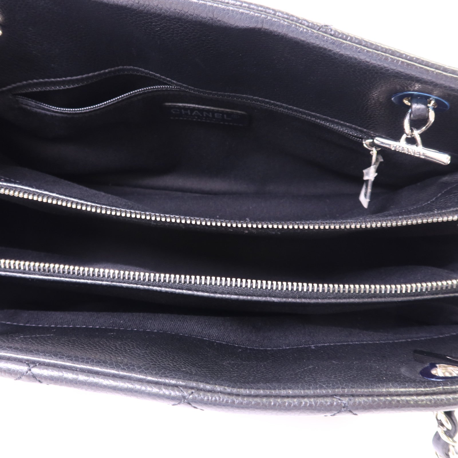 CHANEL 牛皮皮革Chain Shoulder銀扣鏈帶肩背袋