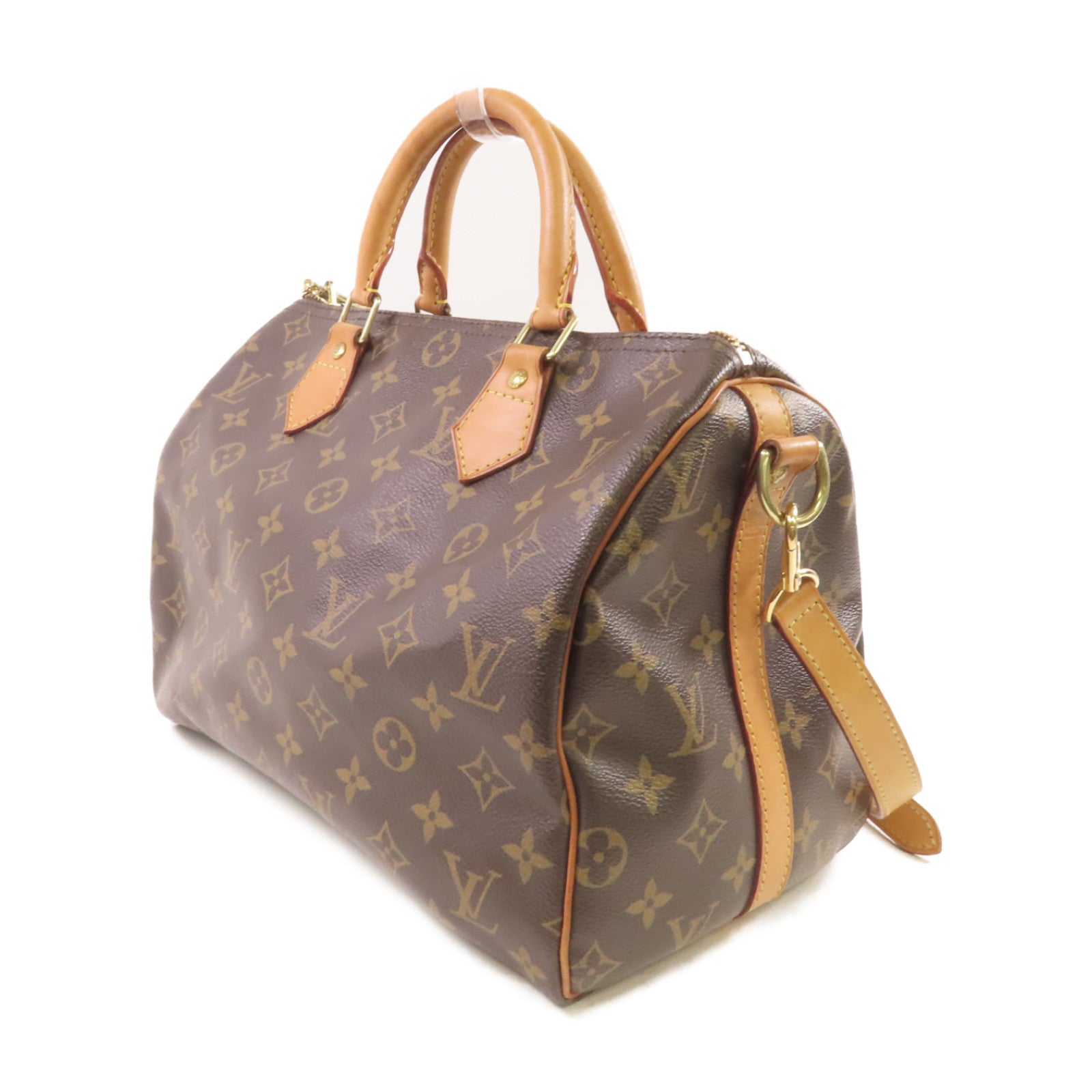 LOUIS VUITTON Monogram Speedy Bandouliere 30 2way Shoulder Bag金扣手挽肩背兩用袋啡色