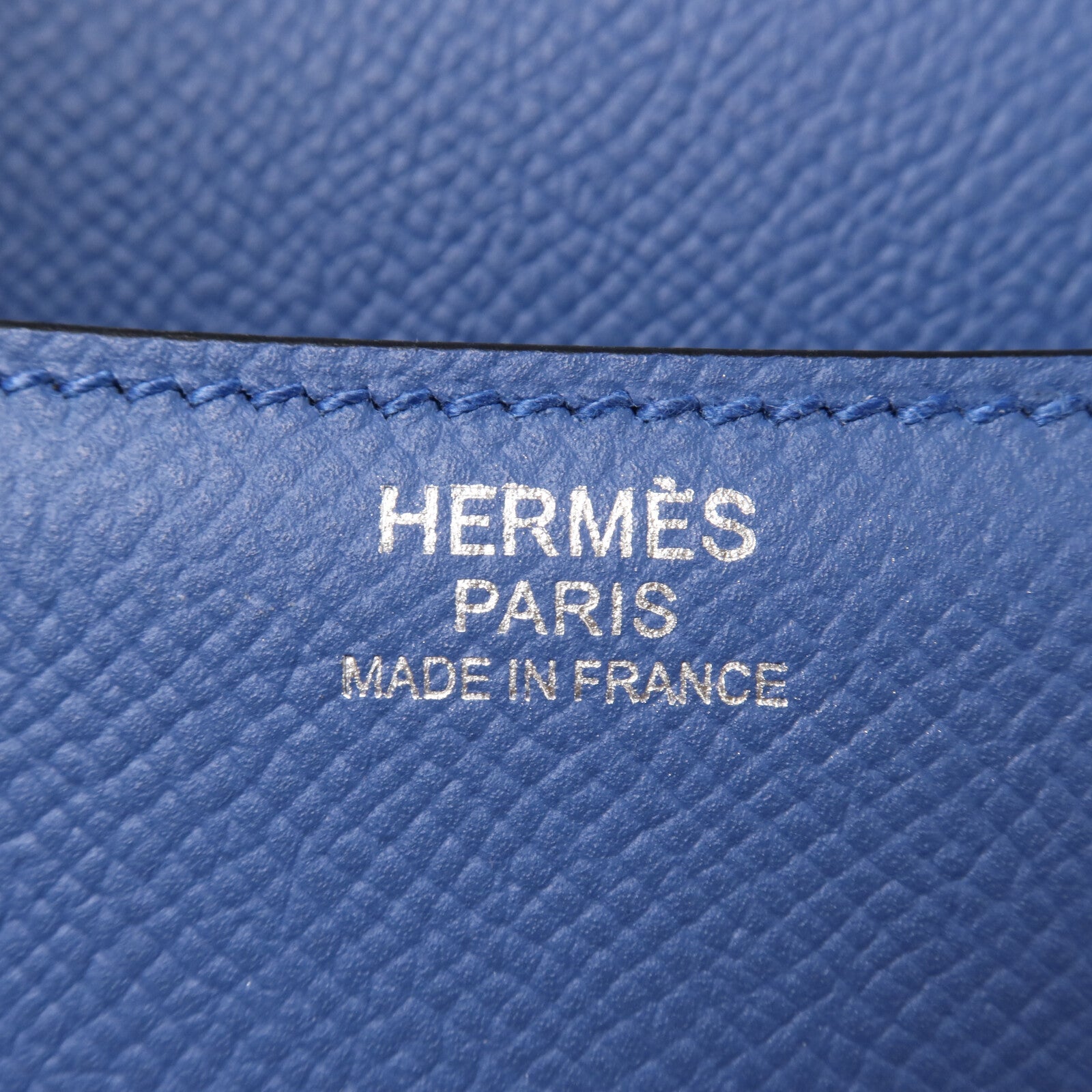 HERMES Epsom皮革Constance 24肩背袋Blue Agate/Gris Mouette