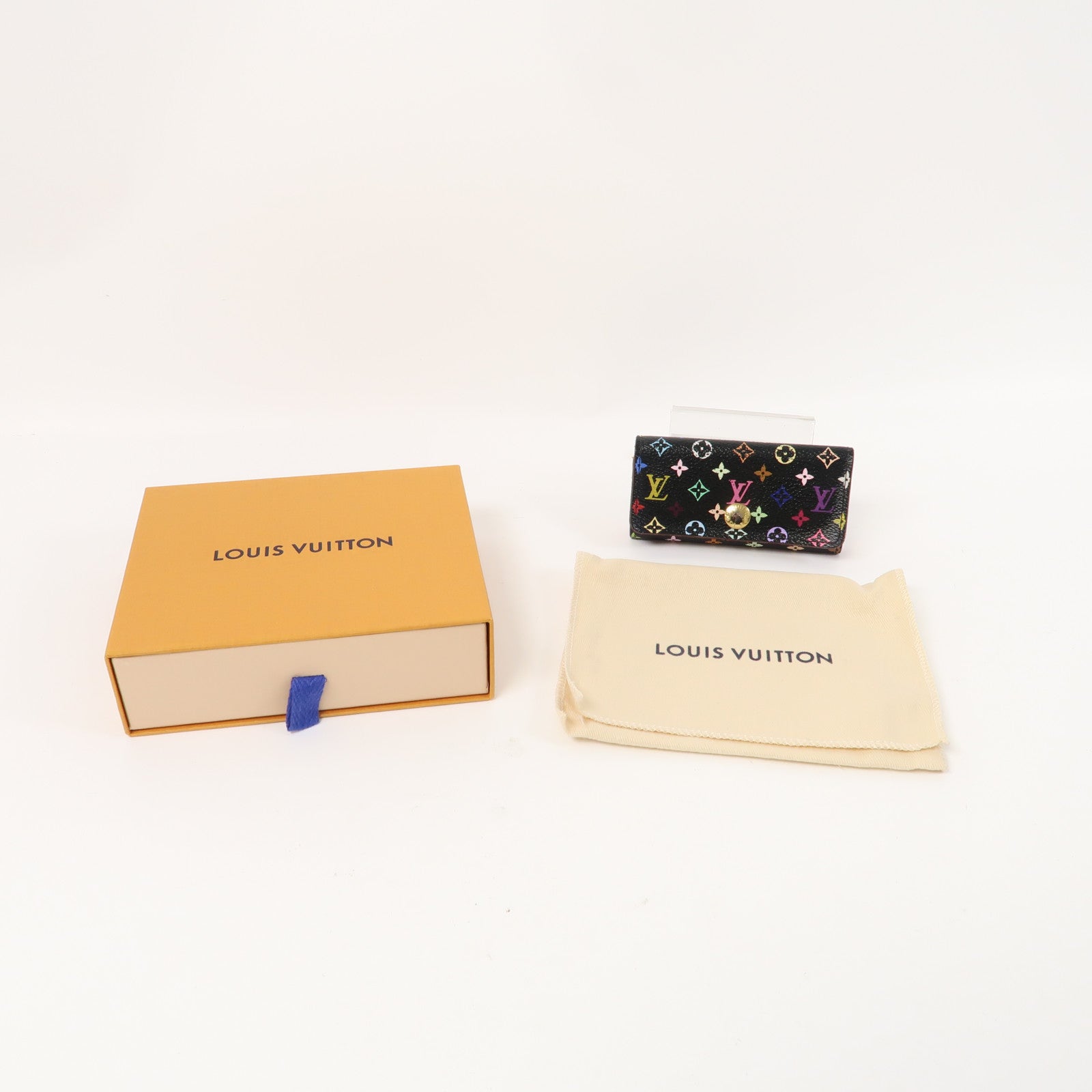 LOUIS VUITTON 【激減優惠】Monogram Multicolore Key Holder金扣鑰匙扣黑色