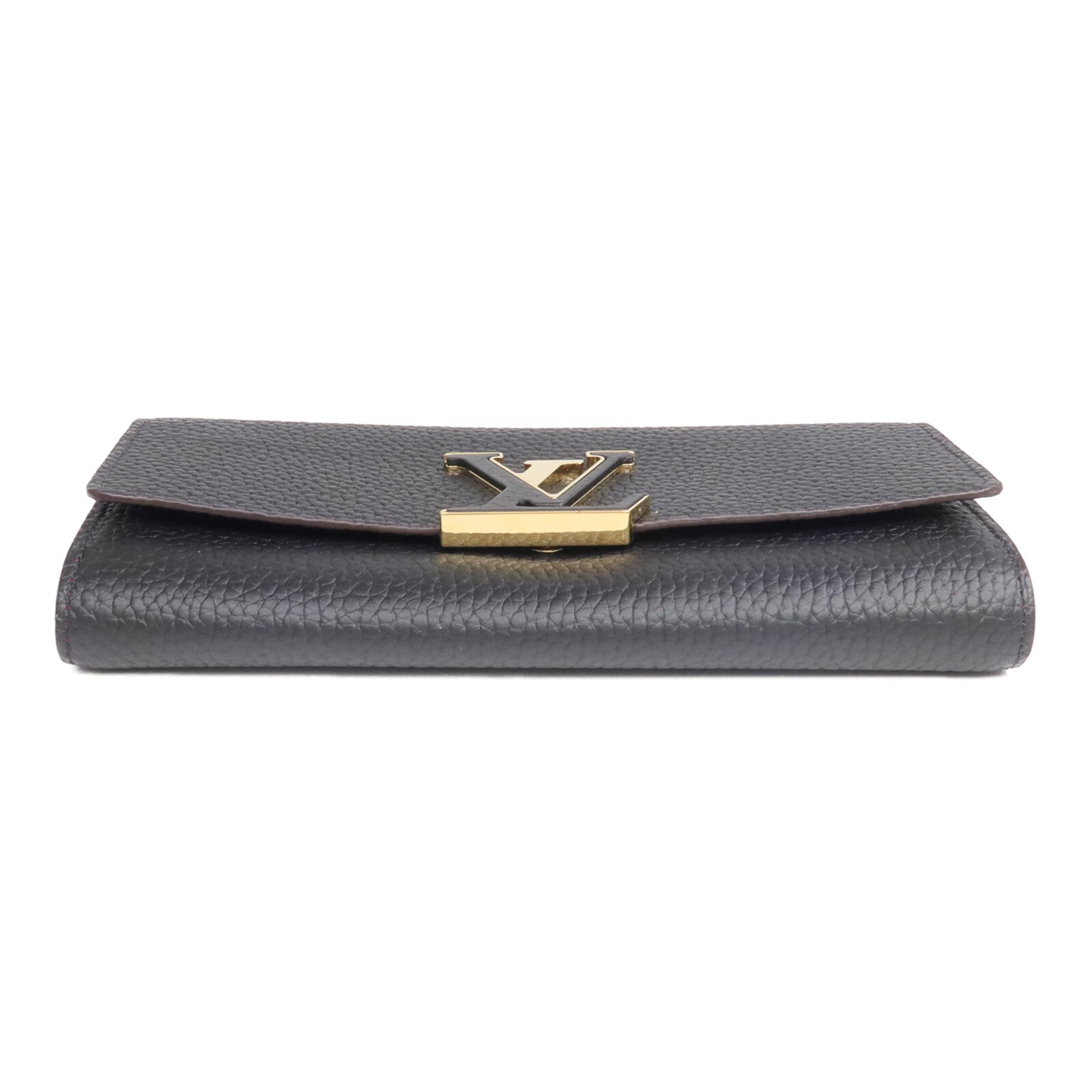 LOUIS VUITTON Taurillon Capucines Wallet金扣長錢包