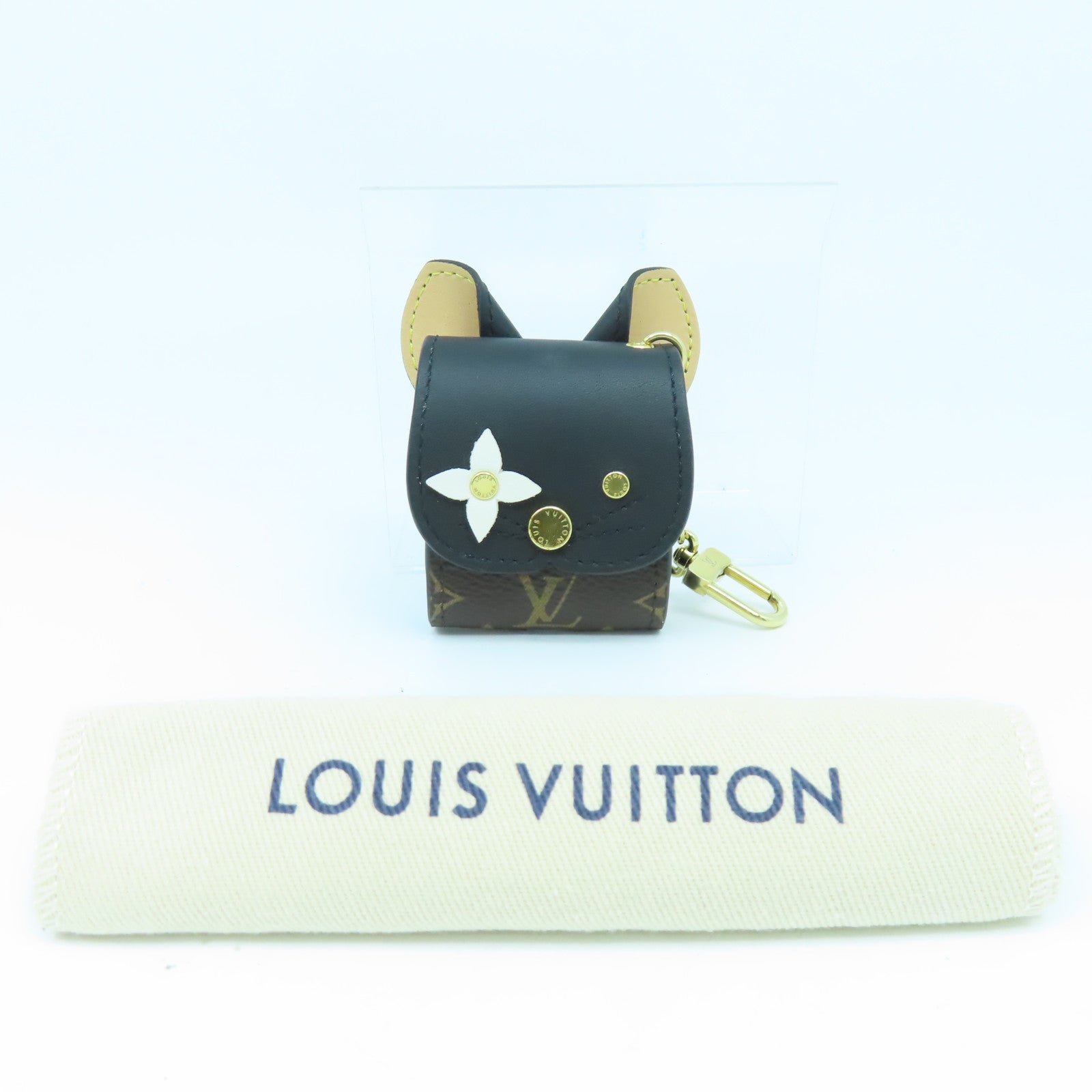 LOUIS VUITTON 【激減優惠】Monogram Earphone Case金扣耳機套啡色