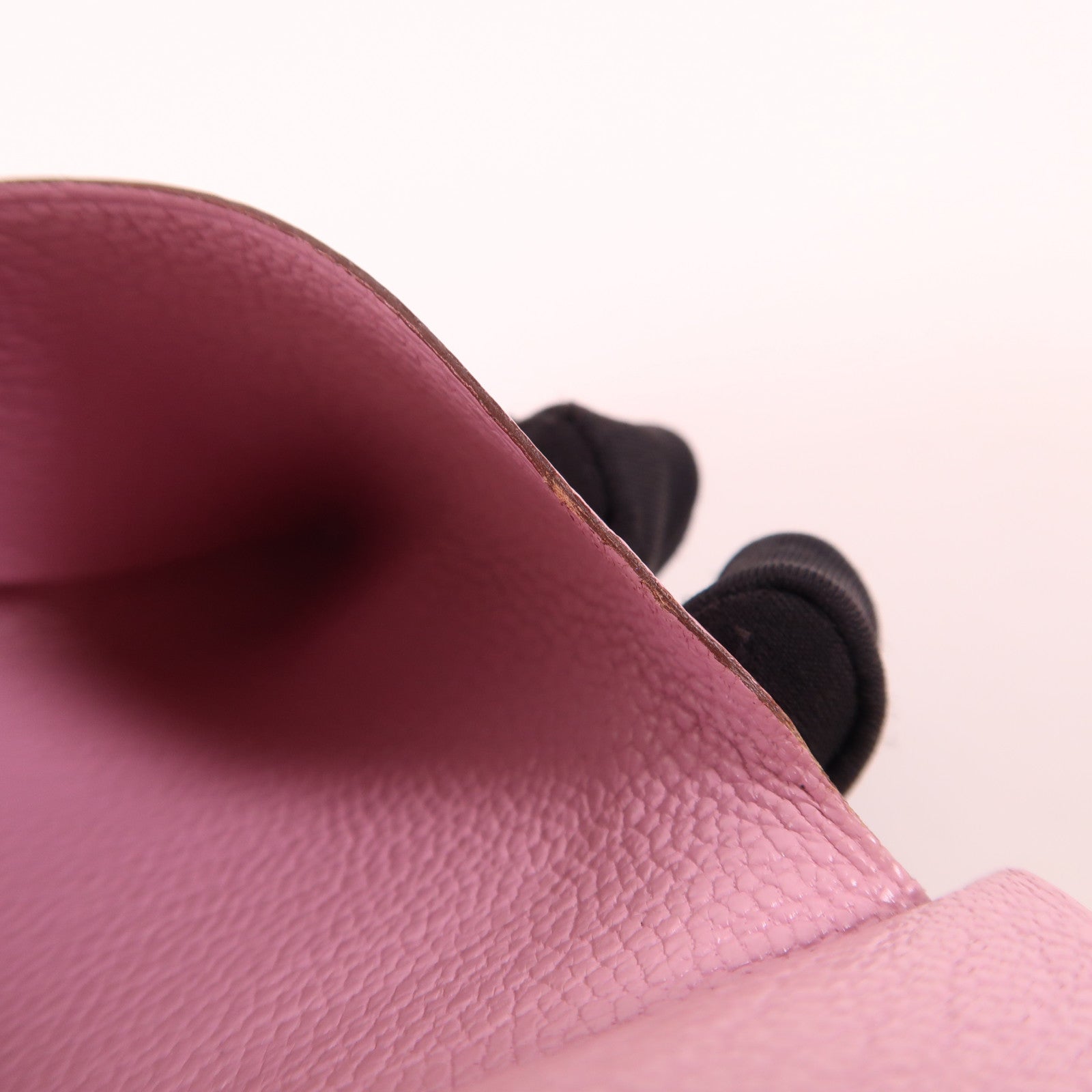 HERMES PHW Calvi Duo Card Case Chevre Leather Mauve Sylvestre