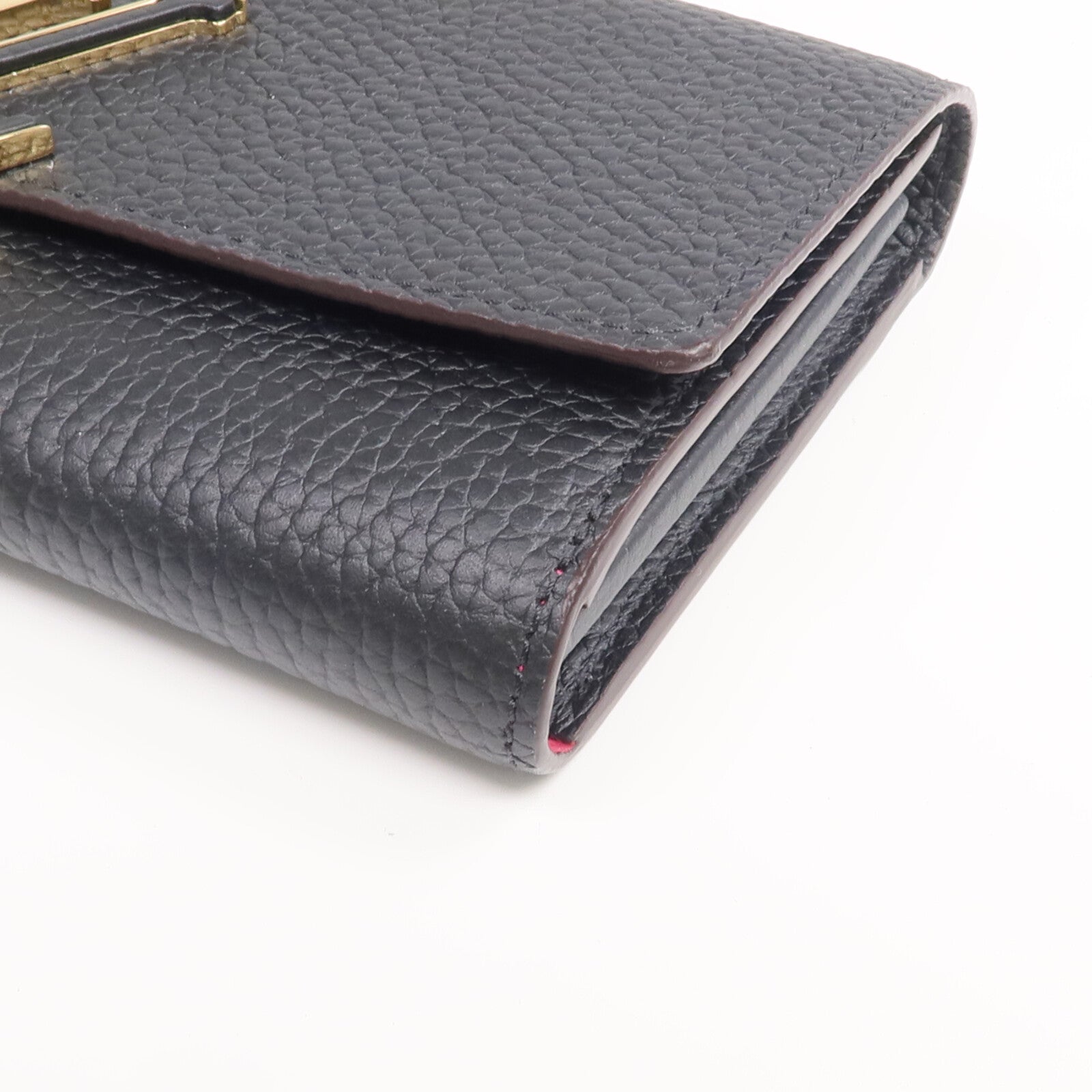 LOUIS VUITTON Taurillon Capucines Wallet金扣長錢包