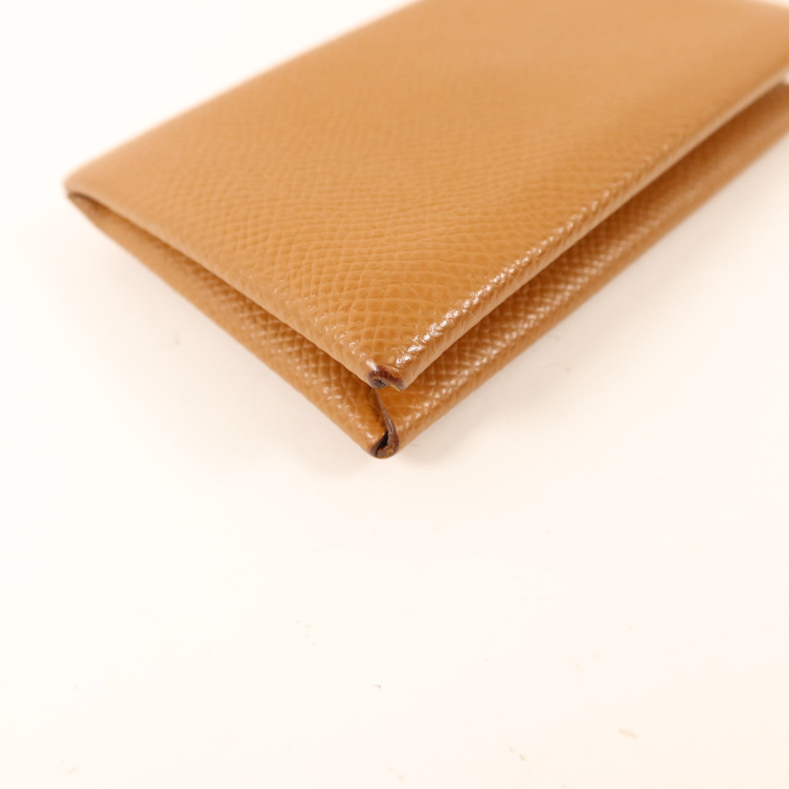 HERMES Epsom皮革Calvi銀扣卡片套