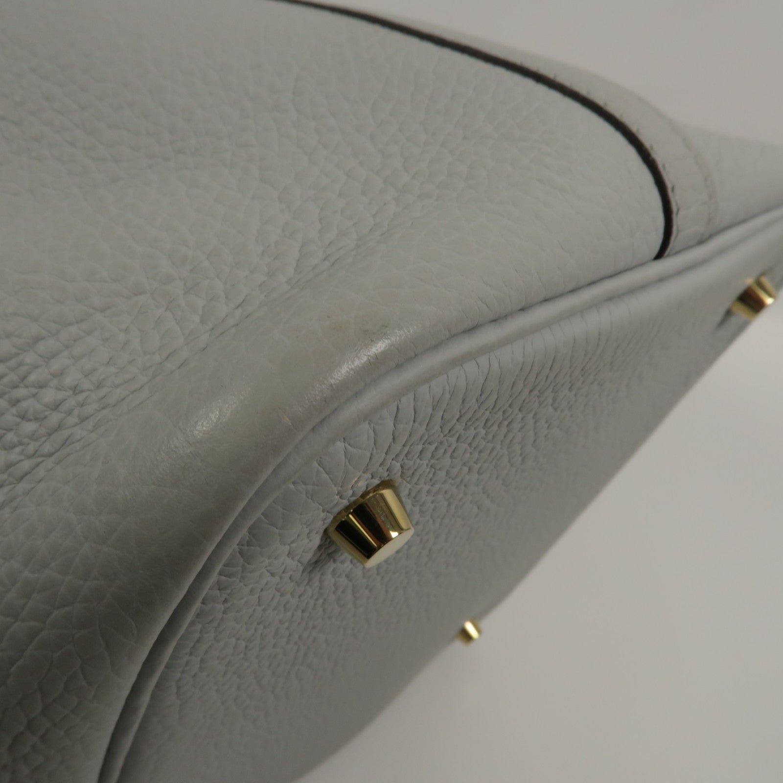 HERMES Clemence皮革Picotin MM手挽袋Bleu Pale