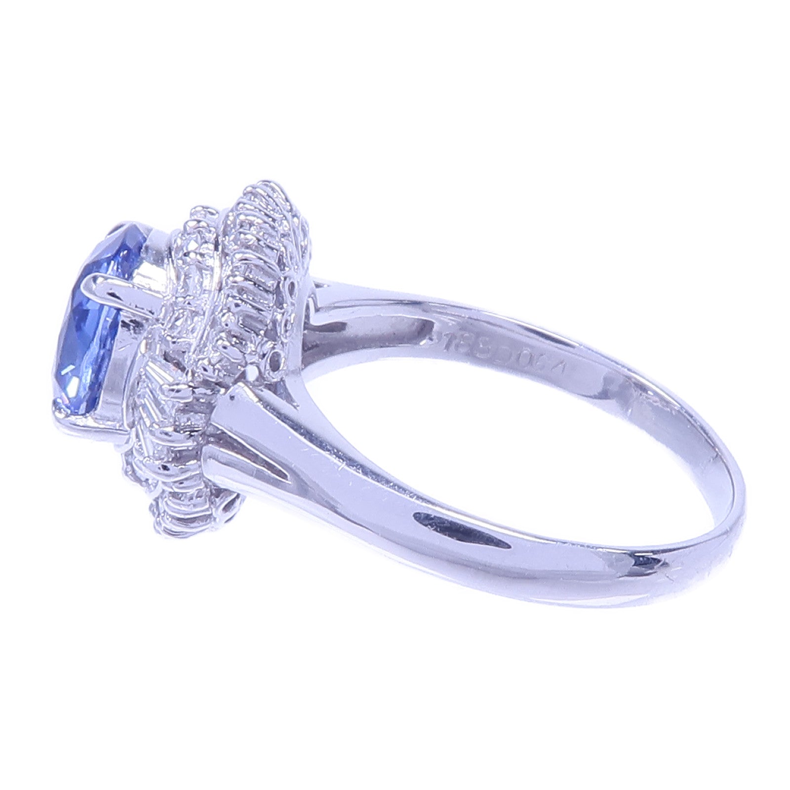 JEWELRY PT850鉑金/藍寶石Sapphire Diamond Ring鑽石戒指US#6.25