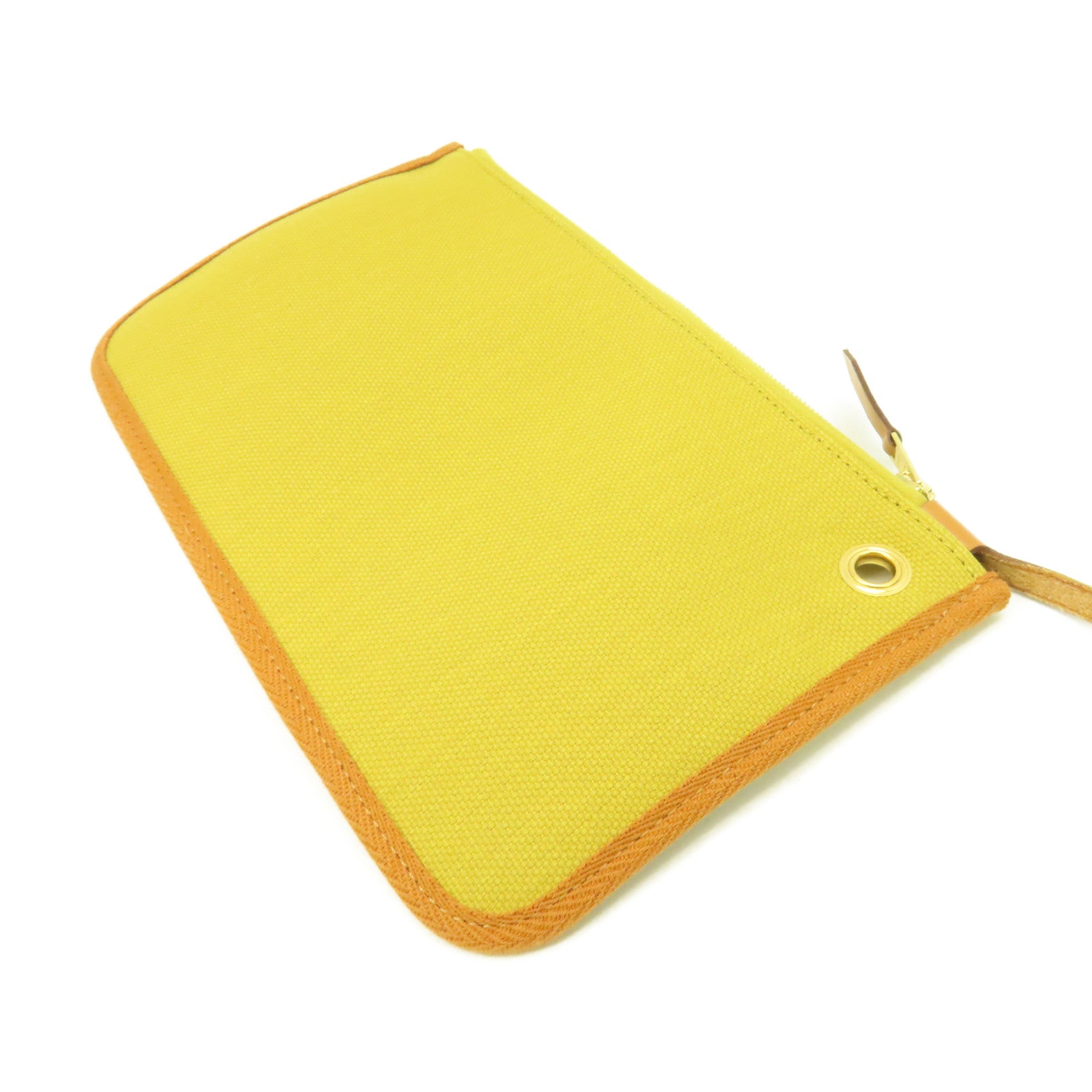 HERMES 帆布Herbag GM 2Way Shoulder Bag金扣手挽肩背兩用袋Jaune Ambre琥珀黃色