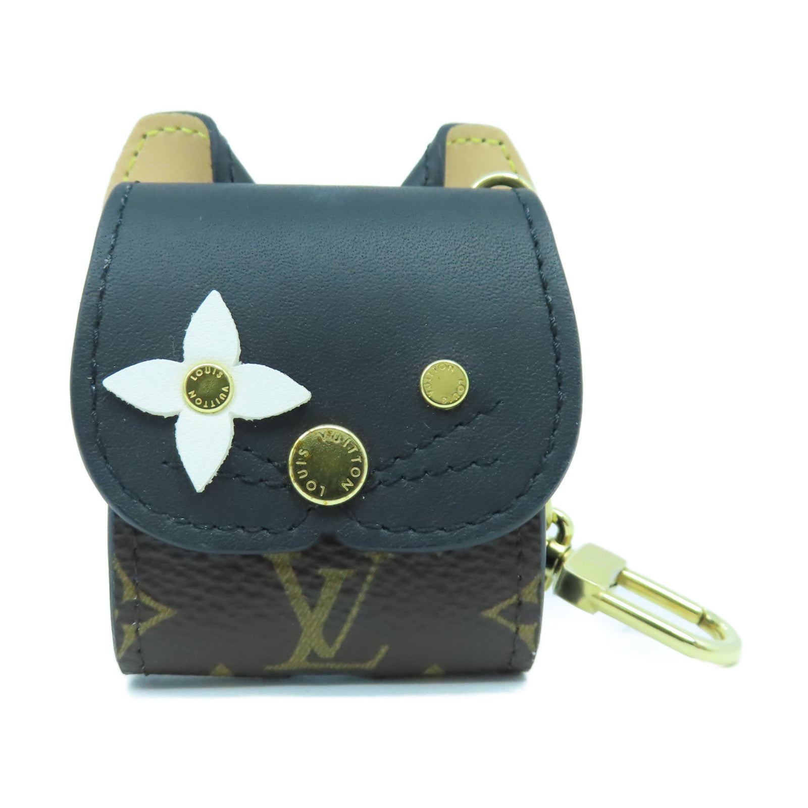 LOUIS VUITTON 【激減優惠】Monogram Earphone Case金扣耳機套啡色