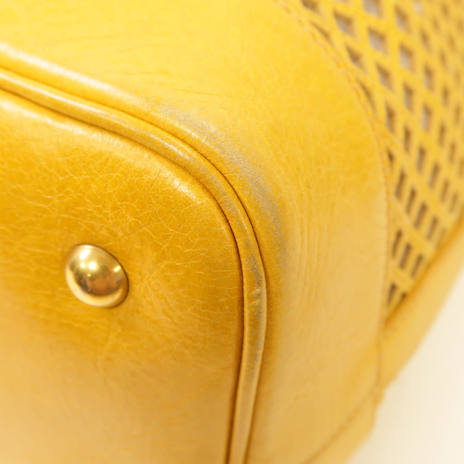 Miu Miu 【激減優惠】牛皮皮革2way Shoulder Bag金扣手挽肩背兩用袋黃色