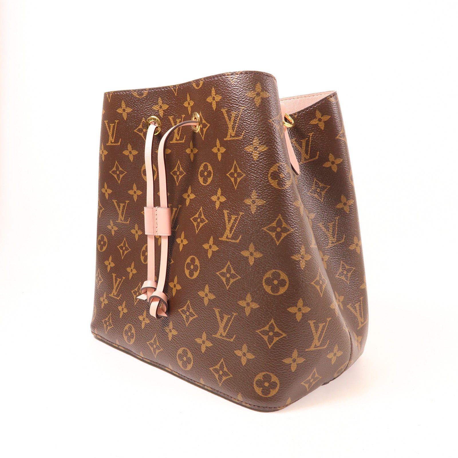 LOUIS VUITTON Monogram Neo Noe金扣手挽肩背兩用袋棕色/粉紅色