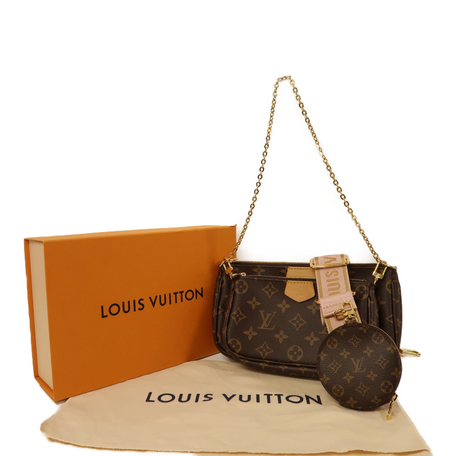 LOUIS VUITTON Monogram Multi Pochette Accessoires金扣手挽肩背兩用袋