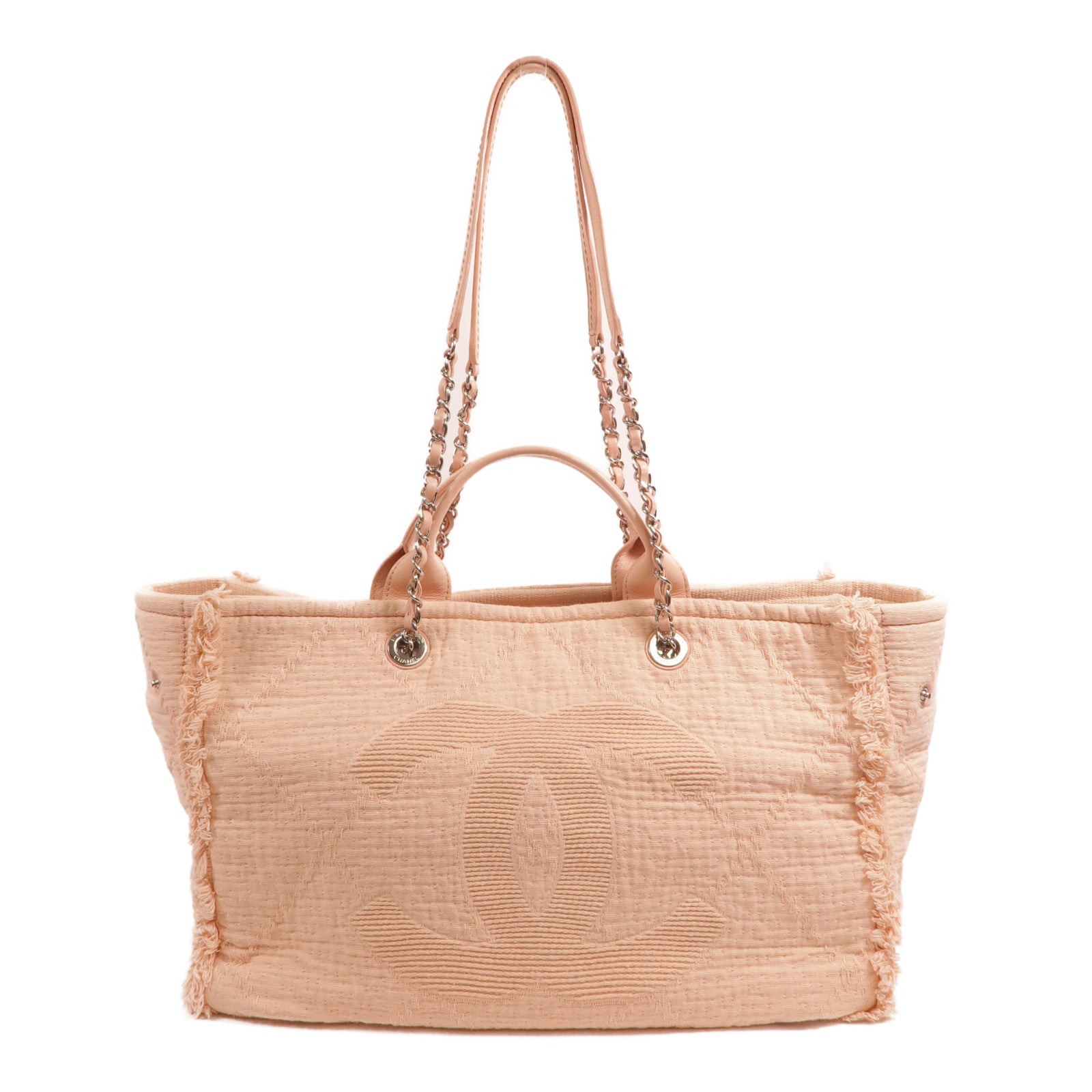 CHANEL 帆布Deauville Tote Bag手挽肩背兩用袋