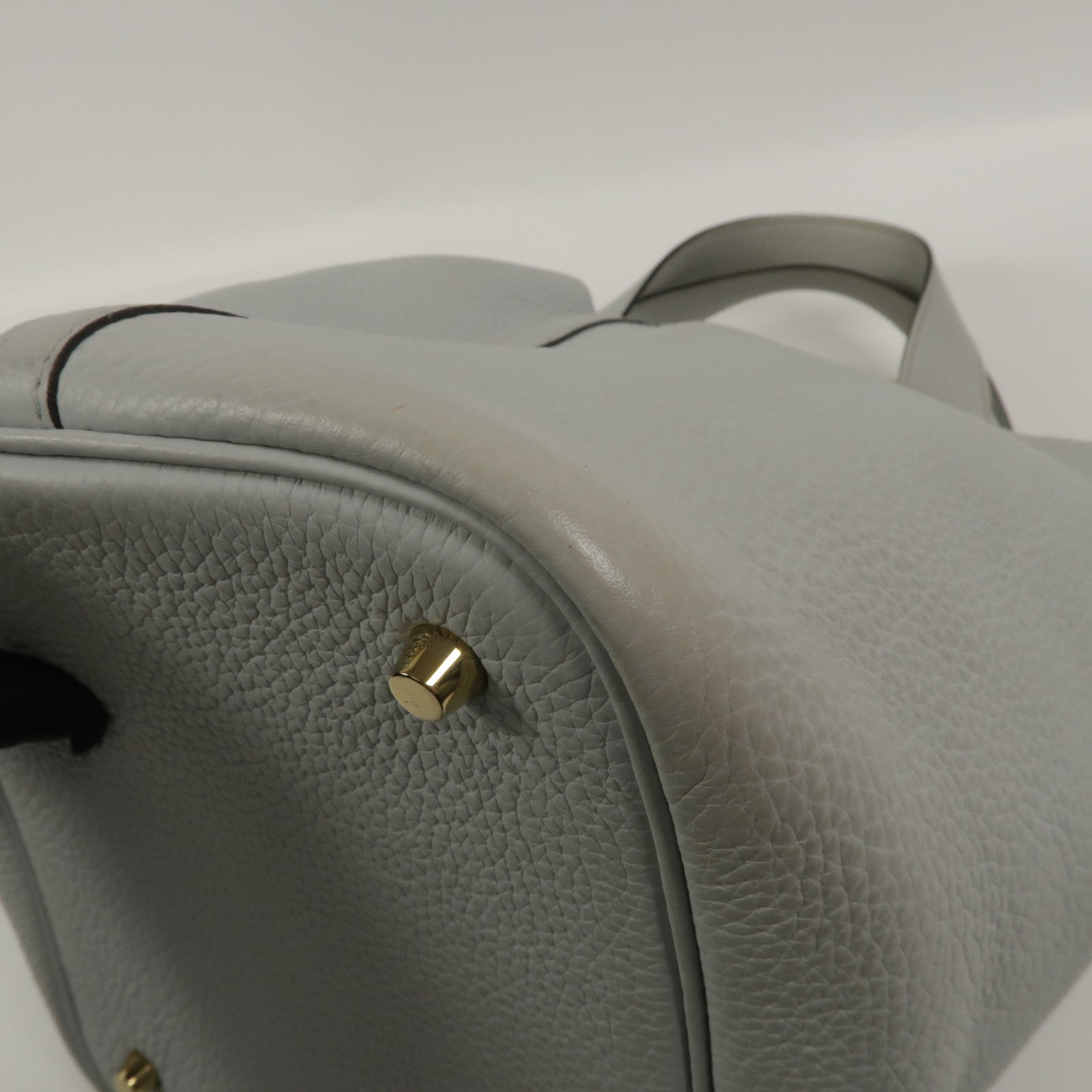HERMES Clemence皮革Picotin MM手挽袋Bleu Pale