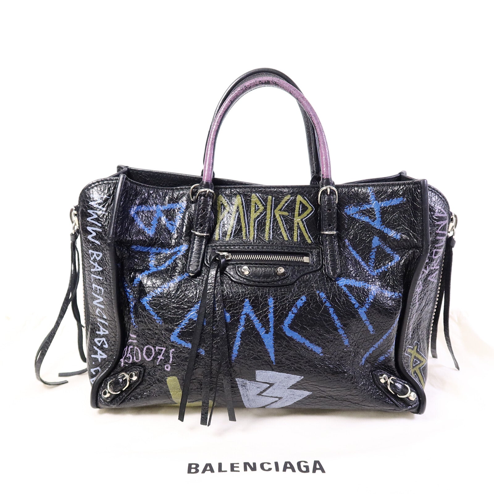 BALENCIAGA 牛皮皮革Papier A6 Graffiti Tote手挽袋
