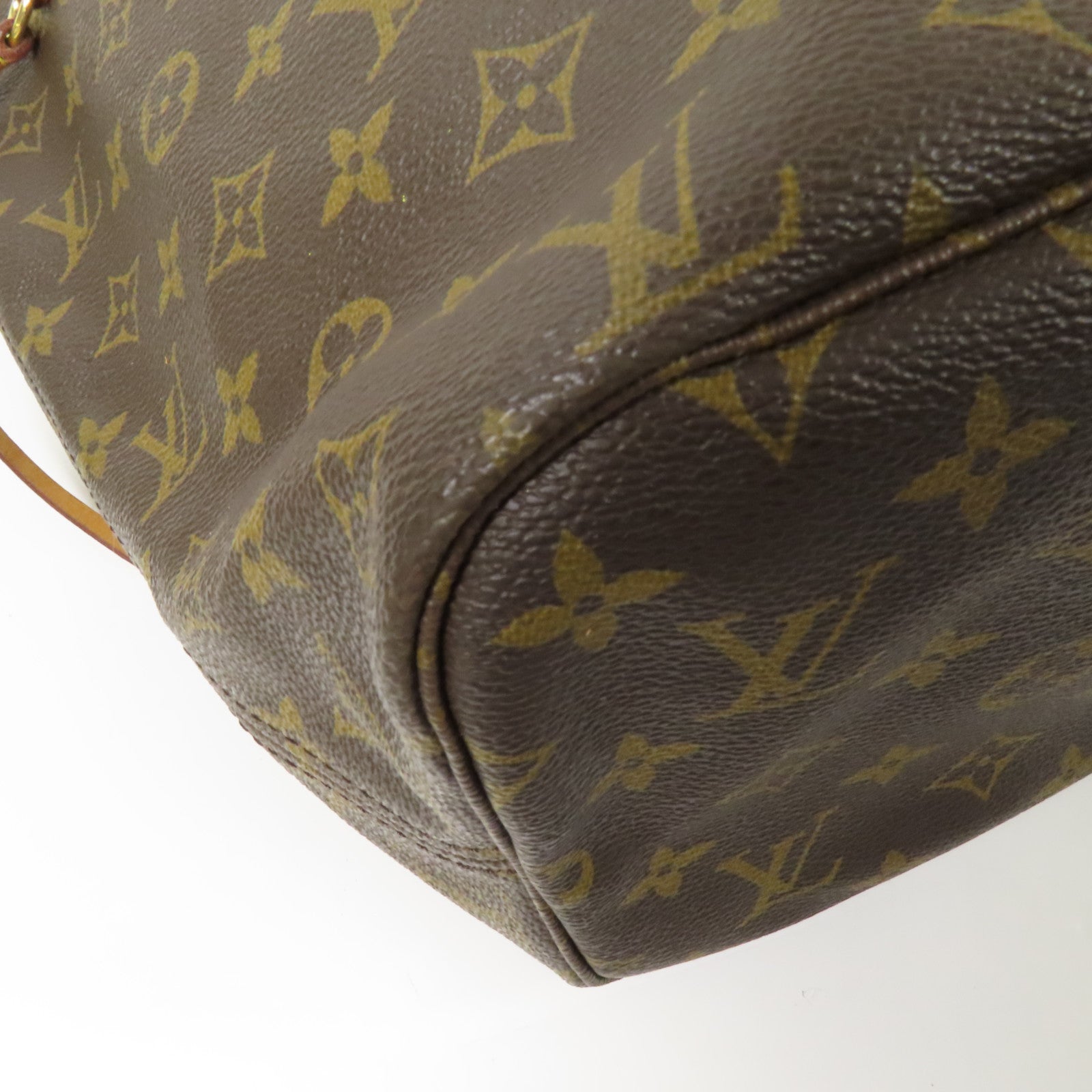 LOUIS VUITTON Monogram Neverfull MM金扣手挽袋