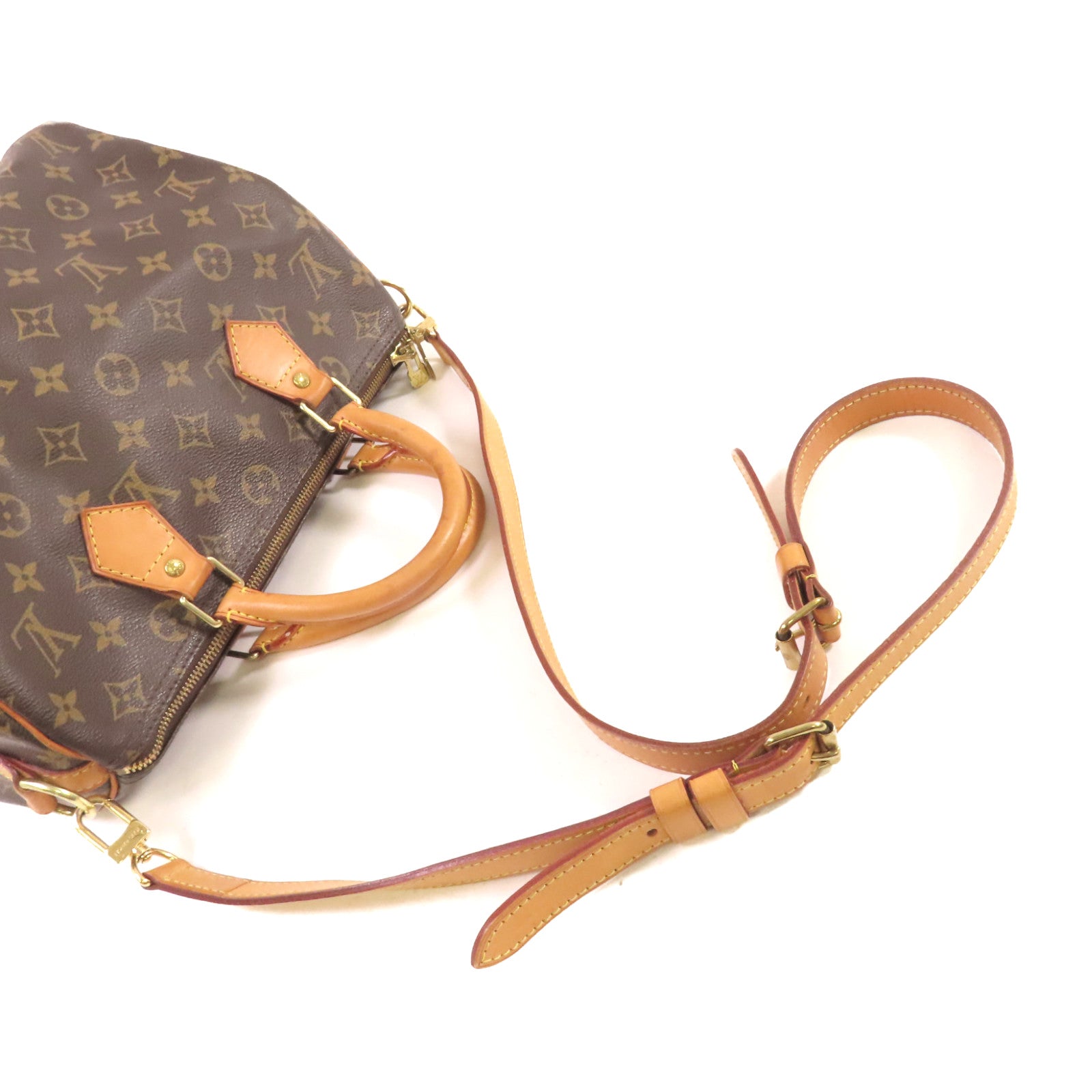 LOUIS VUITTON Monogram Speedy Bandouliere 30 2way Shoulder Bag金扣手挽肩背兩用袋啡色