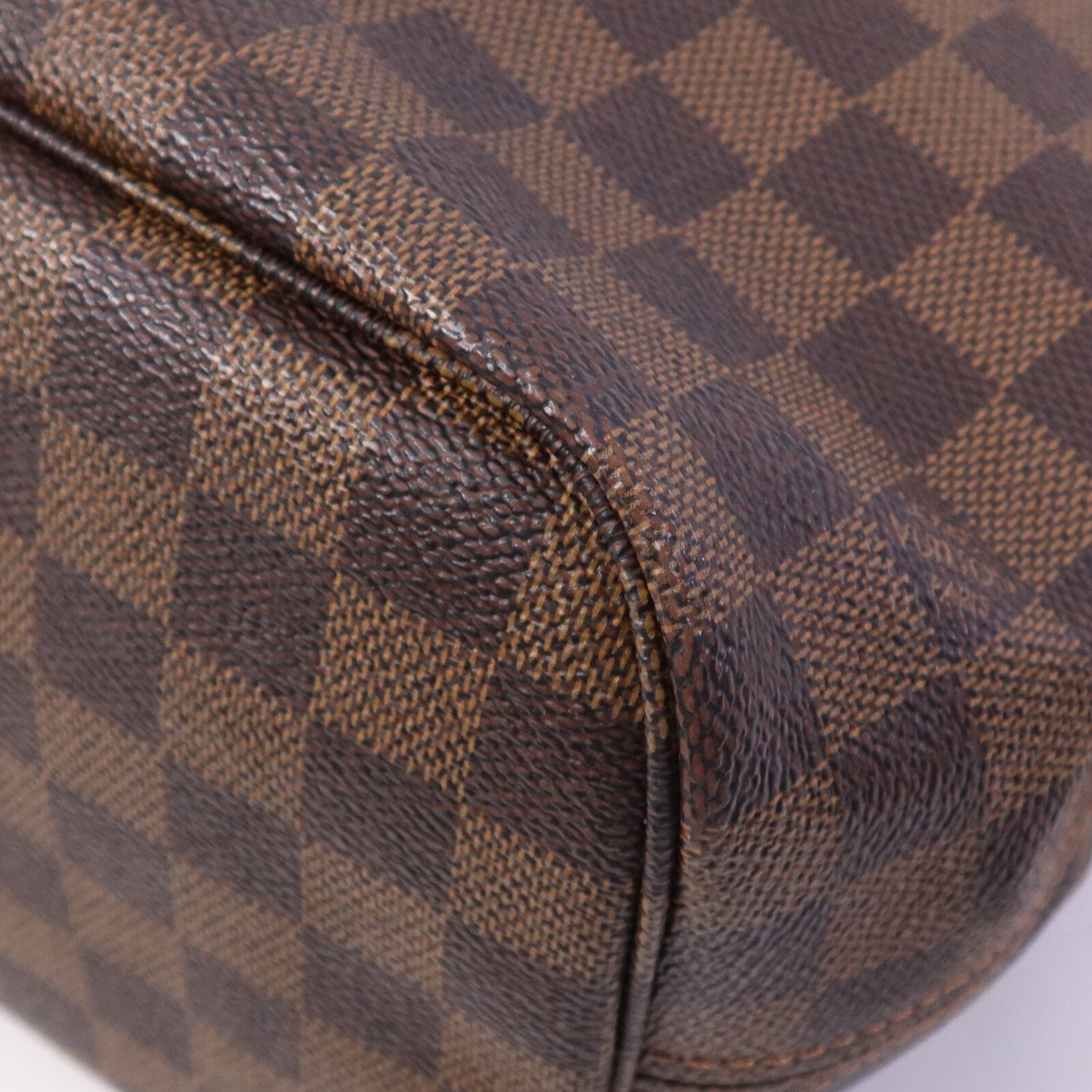 LOUIS VUITTON Damier Neverfull PM金扣手挽袋