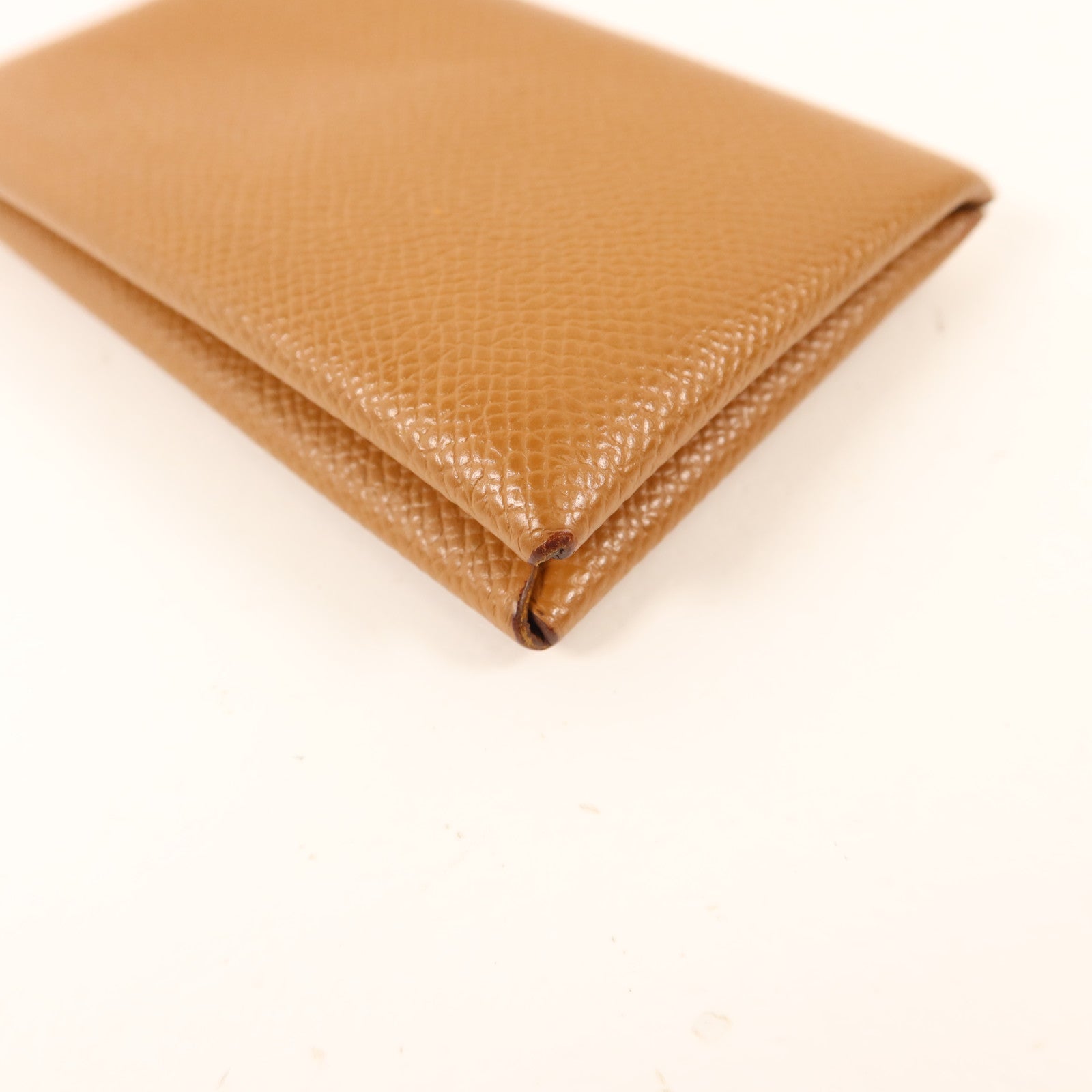 HERMES Epsom皮革Calvi銀扣卡片套