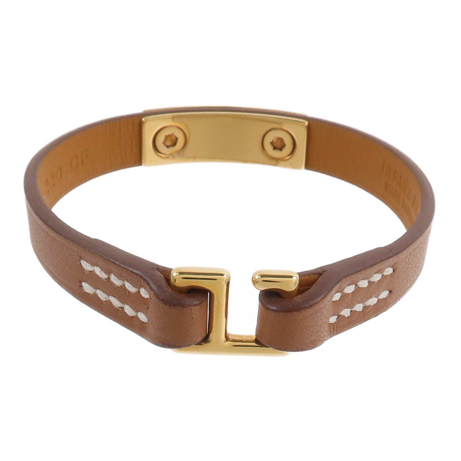 HERMES Swift皮革Rivale Mini手鏈Gold