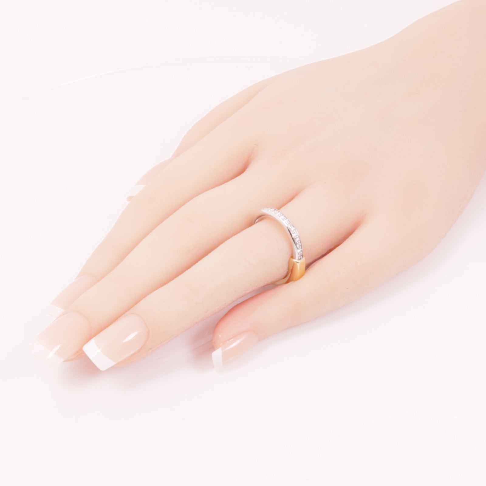 TIFFANY＆CO【激減優惠】 18K玫瑰金/白金Diamond Ring鑽石戒指US#5.75