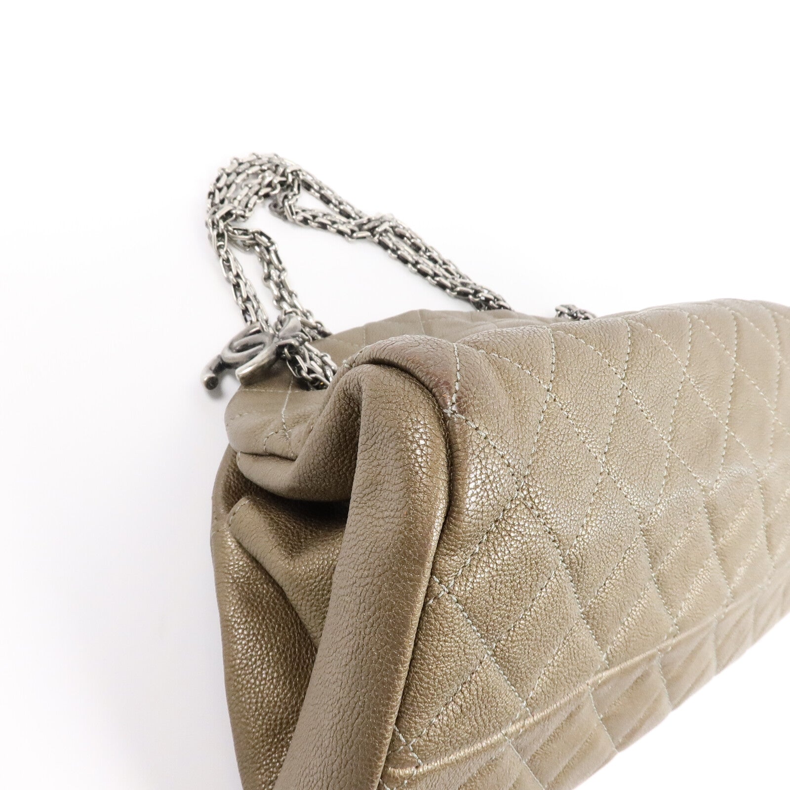 CHANEL 牛皮皮革Just Mademoiselle Bowling Bag鏈帶肩背袋