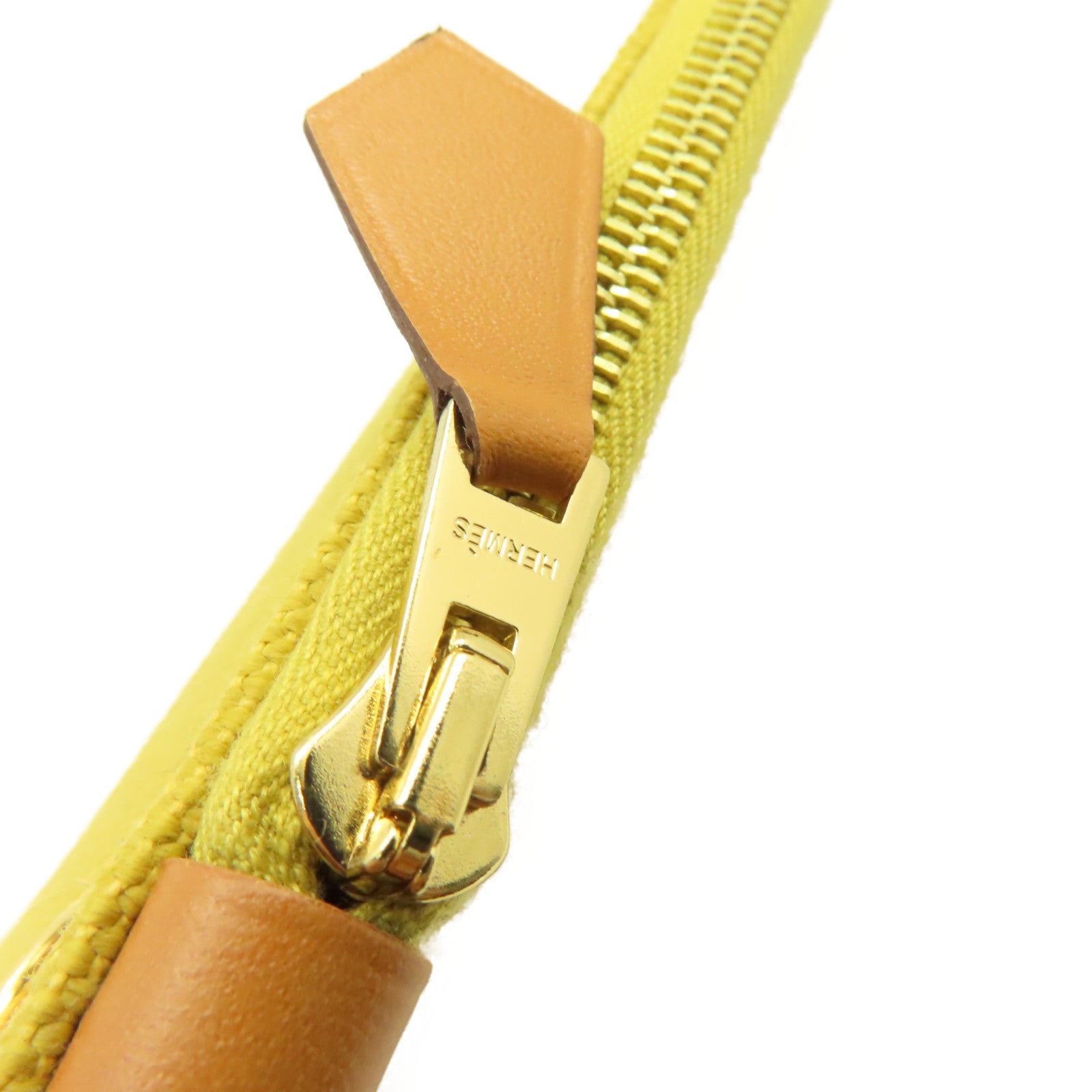 HERMES 帆布Herbag GM 2Way Shoulder Bag金扣手挽肩背兩用袋Jaune Ambre琥珀黃色