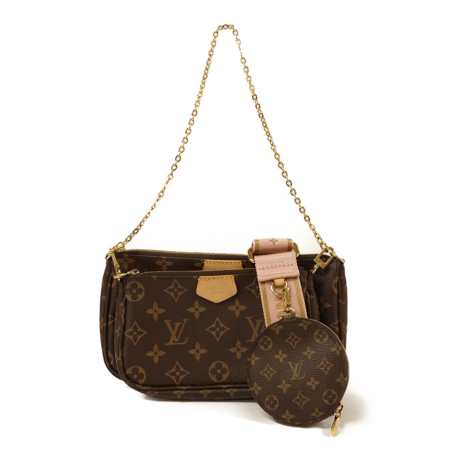 LOUIS VUITTON Monogram Multi Pochette Accessoires金扣手挽肩背兩用袋