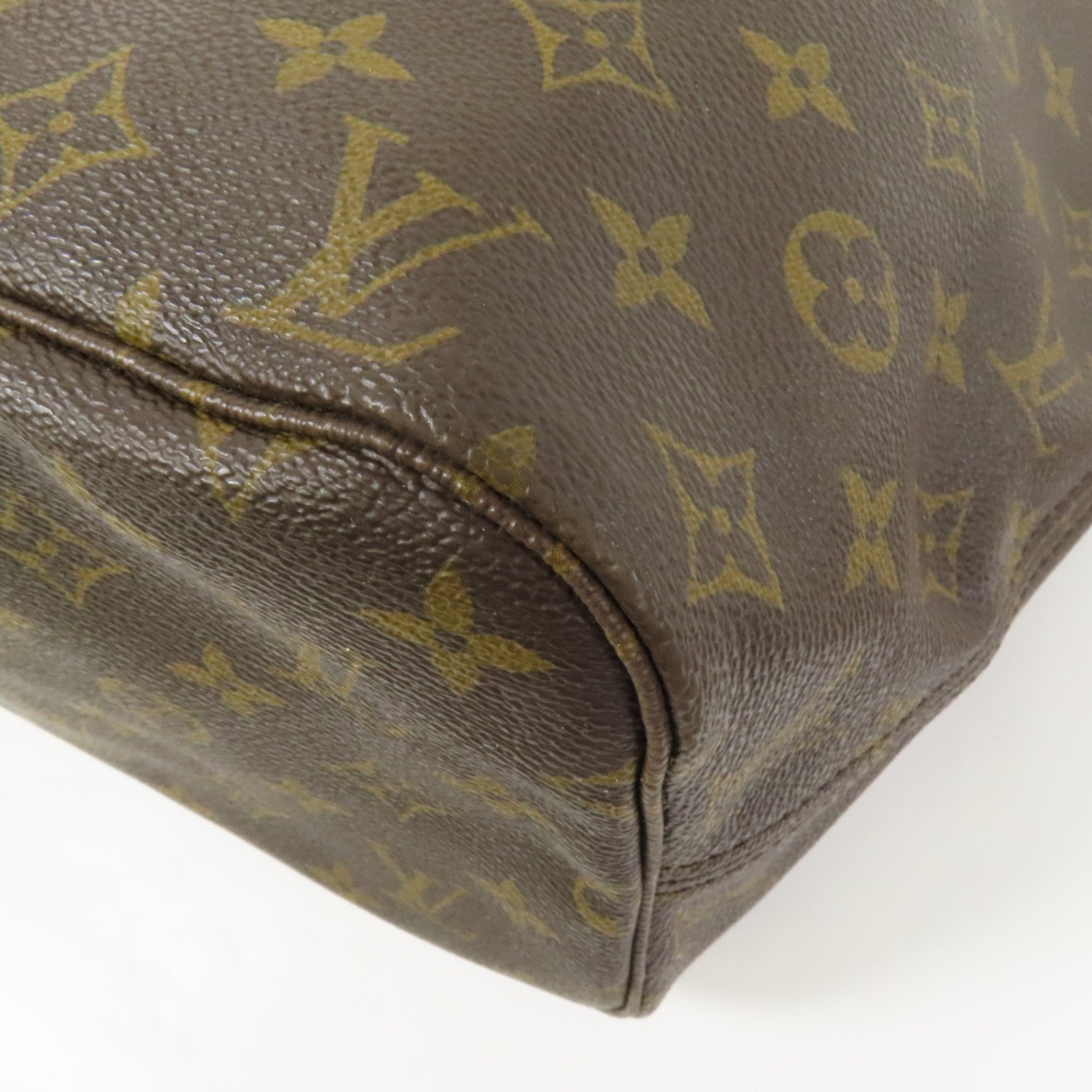 LOUIS VUITTON Monogram Neverfull MM金扣手挽袋