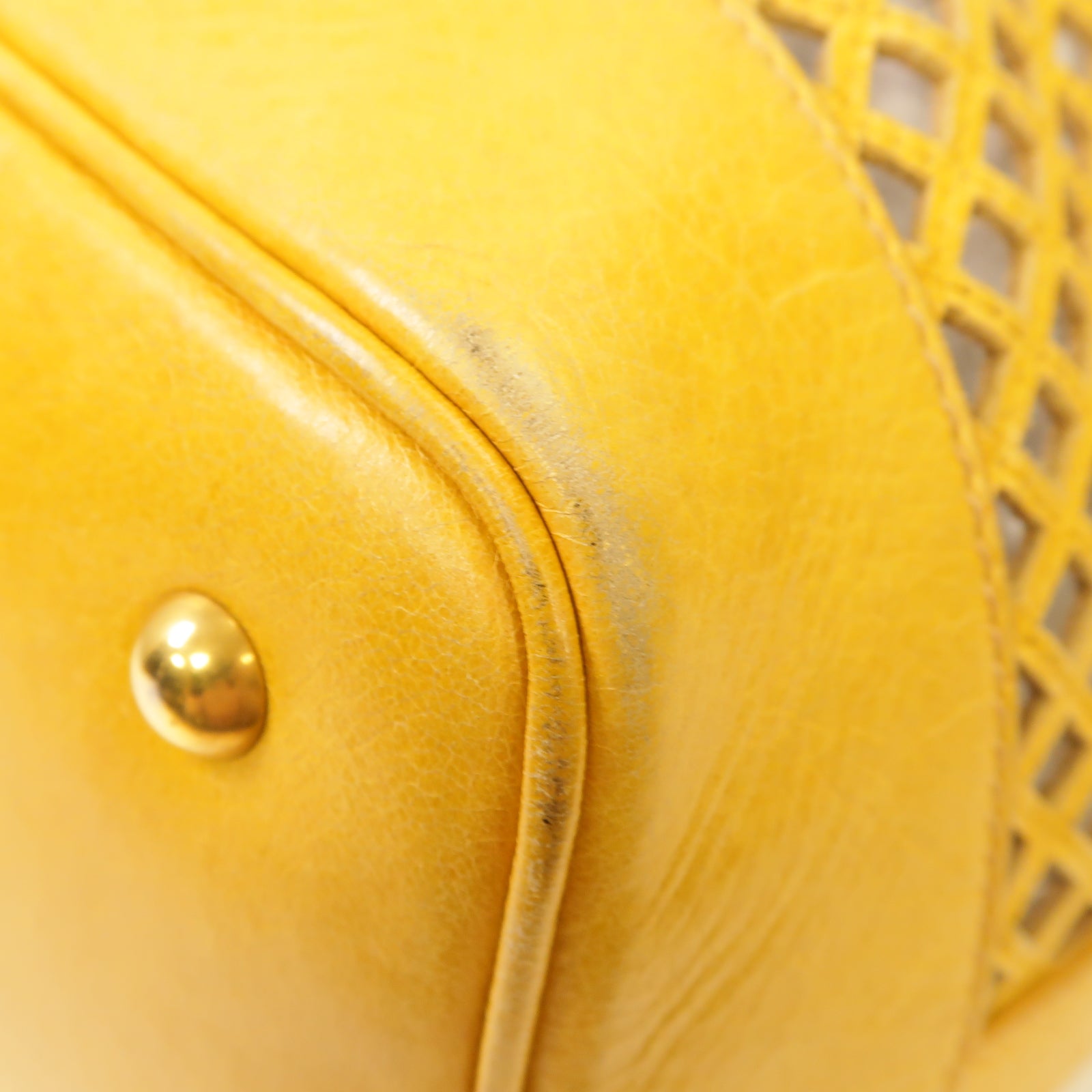 Miu Miu 【激減優惠】牛皮皮革2way Shoulder Bag金扣手挽肩背兩用袋黃色