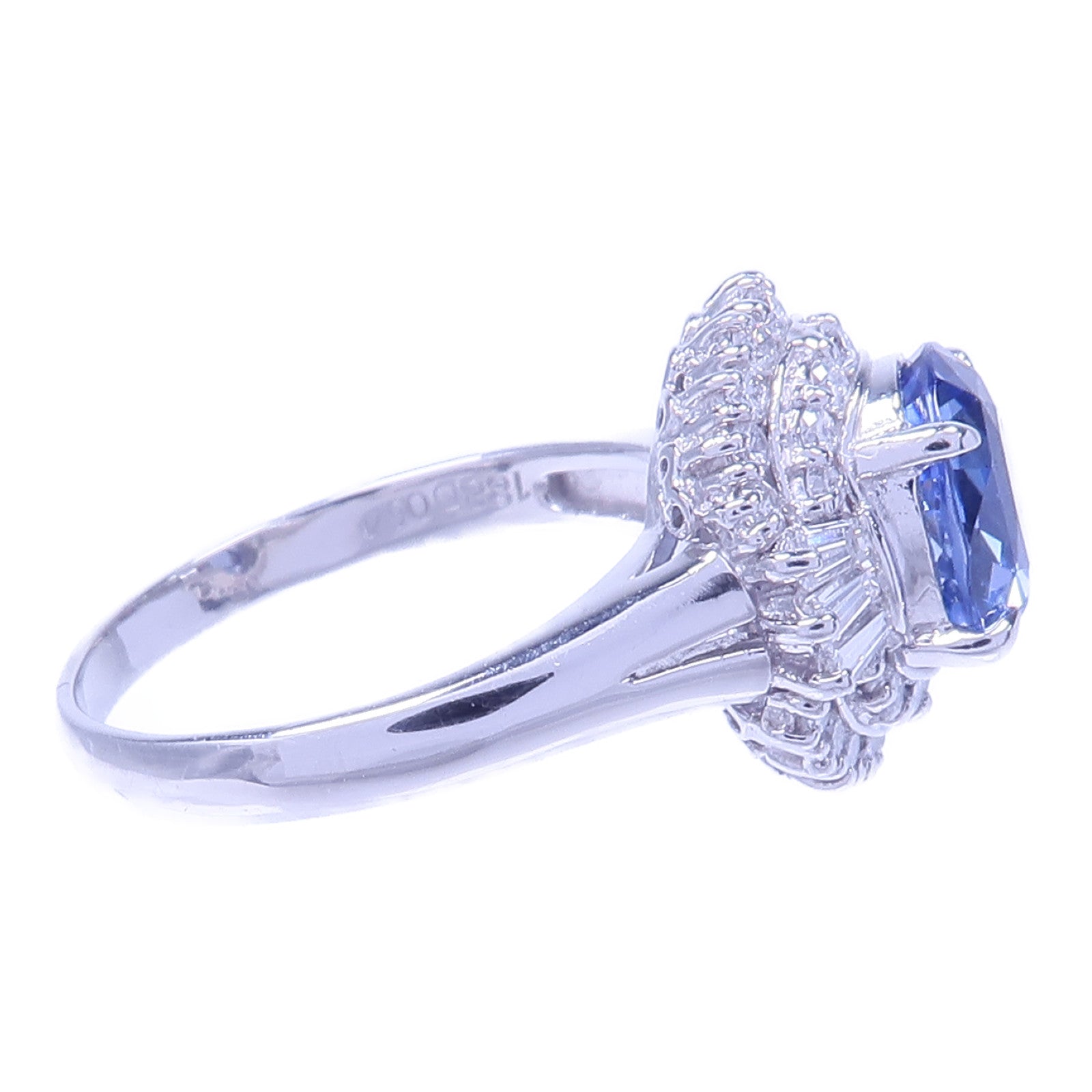 JEWELRY PT850鉑金/藍寶石Sapphire Diamond Ring鑽石戒指US#6.25