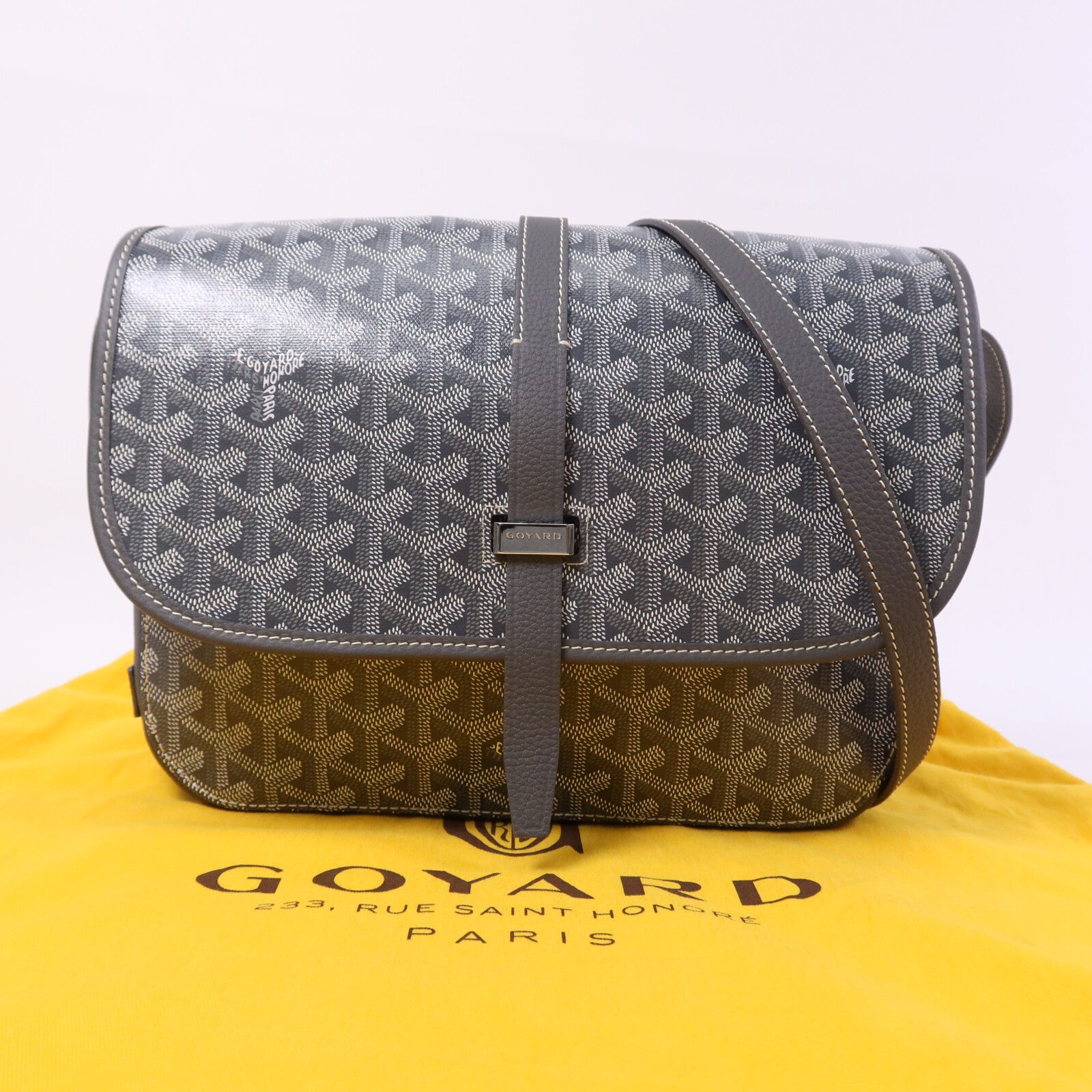 GOYARD 塗層帆布Belvedere MM銀扣肩背袋