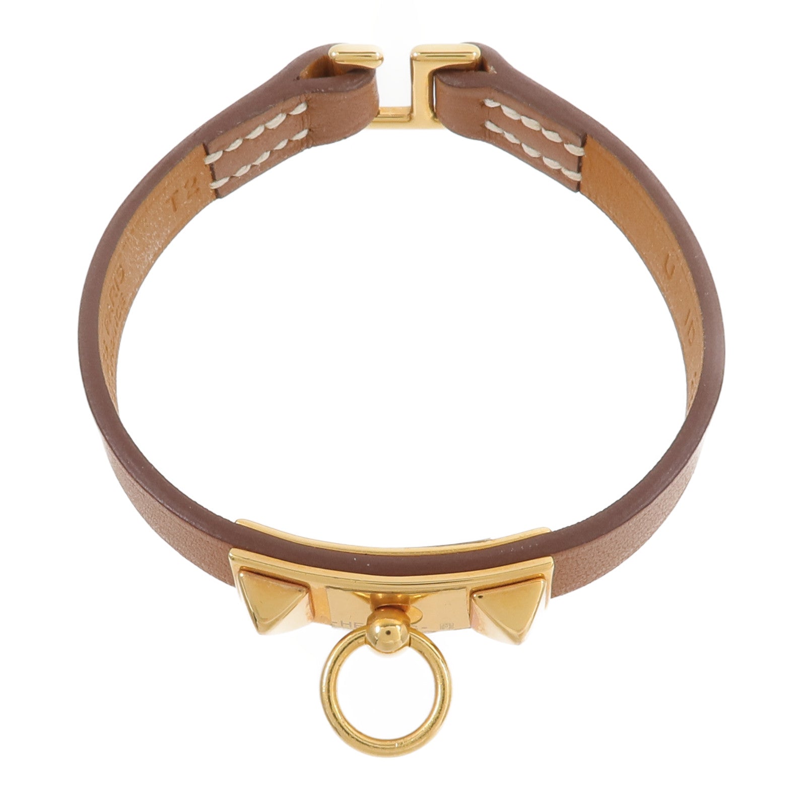 HERMES Swift皮革Rivale Mini手鏈Gold