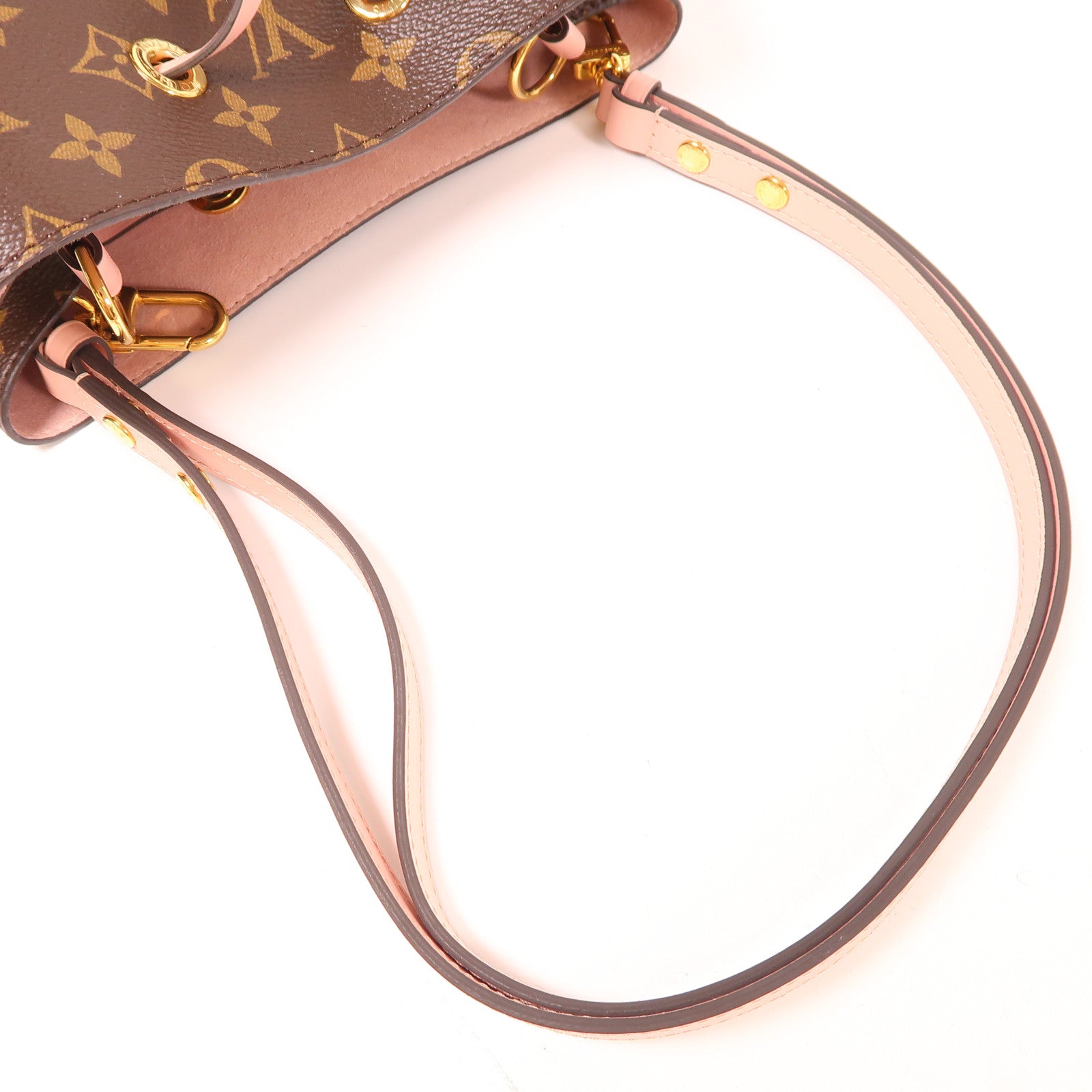 LOUIS VUITTON Monogram Neo Noe金扣手挽肩背兩用袋棕色/粉紅色