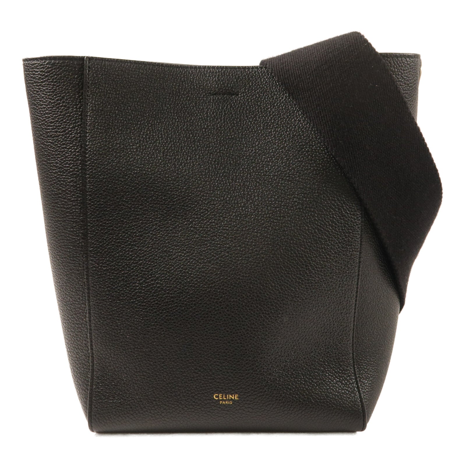 CELINE 牛皮皮革Sangle Bucket金扣肩背袋