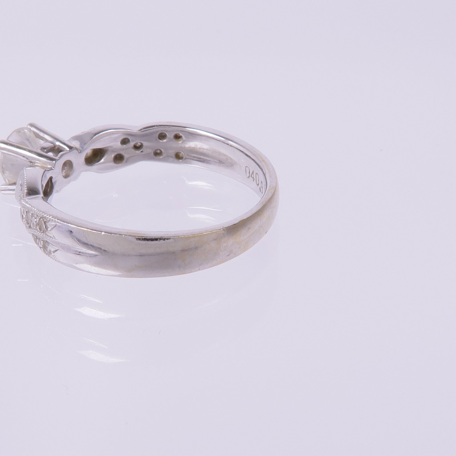 JEWELRY 【激減優惠】18K白金Diamond Ring鑽石戒指US#4.5