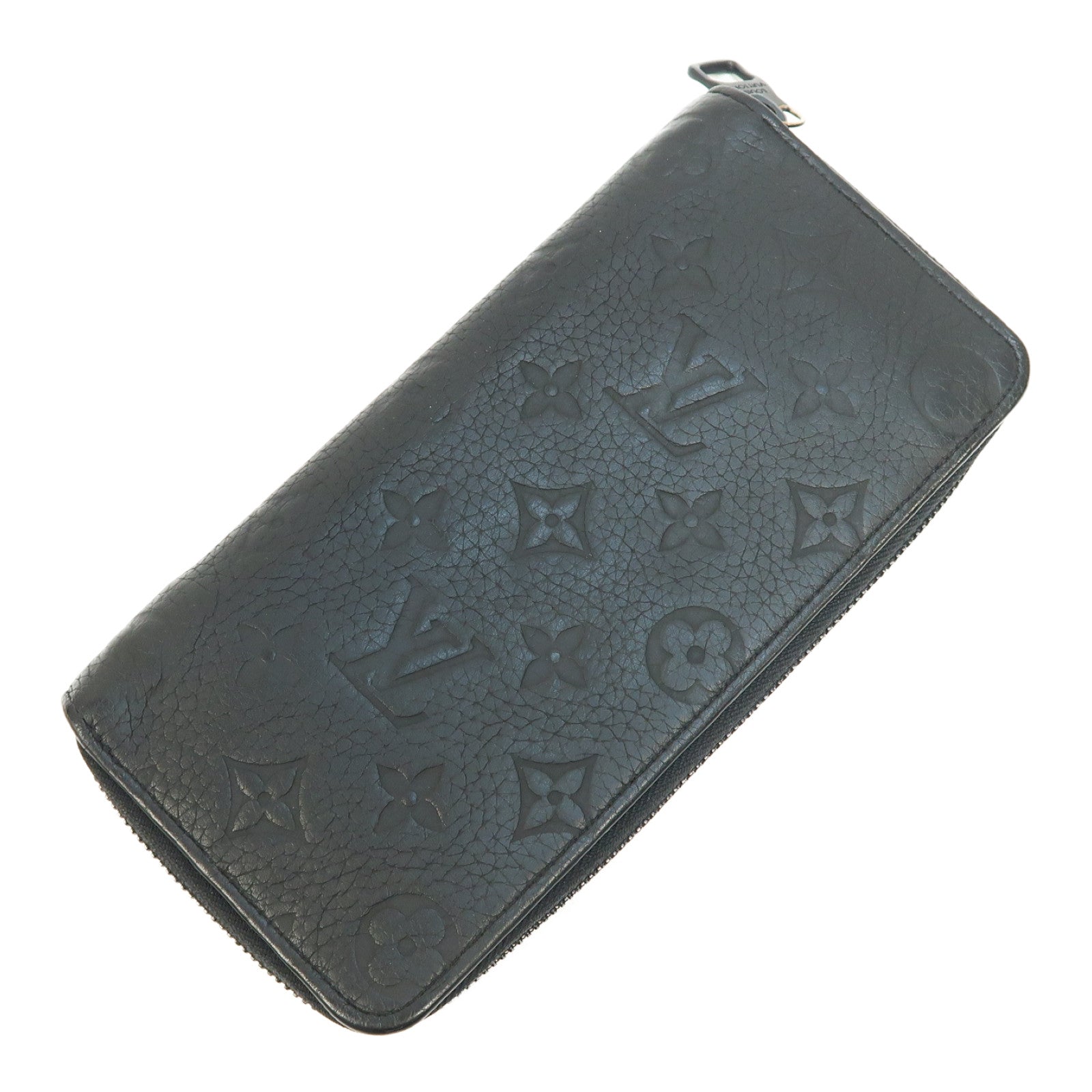 LOUIS VUITTON Monogram Taurillon Zippy Vertical Wallet長錢包黑色