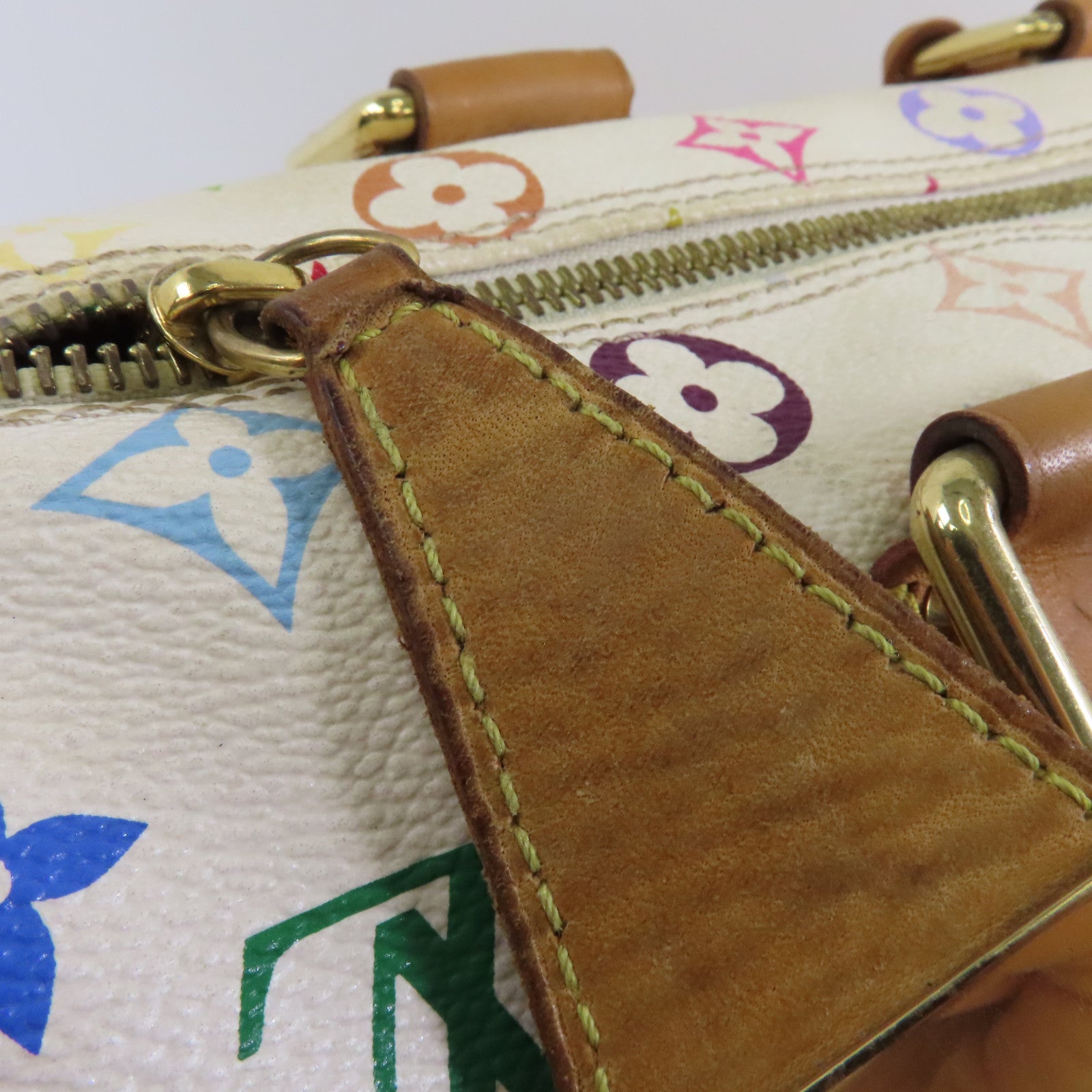 LOUIS VUITTON Monogram Multicolore Speedy 30金扣手挽袋白色/彩色