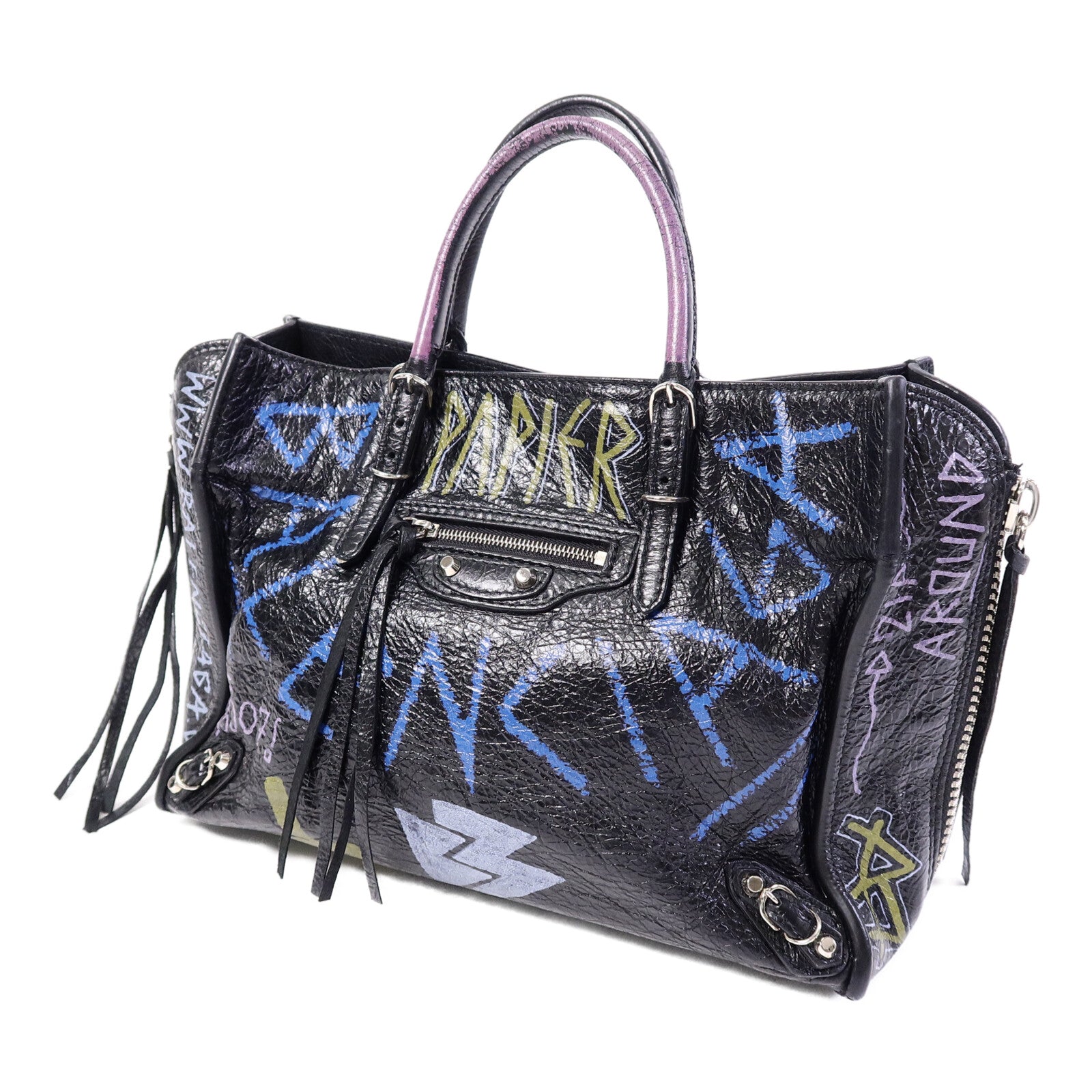 BALENCIAGA 牛皮皮革Papier A6 Graffiti Tote手挽袋