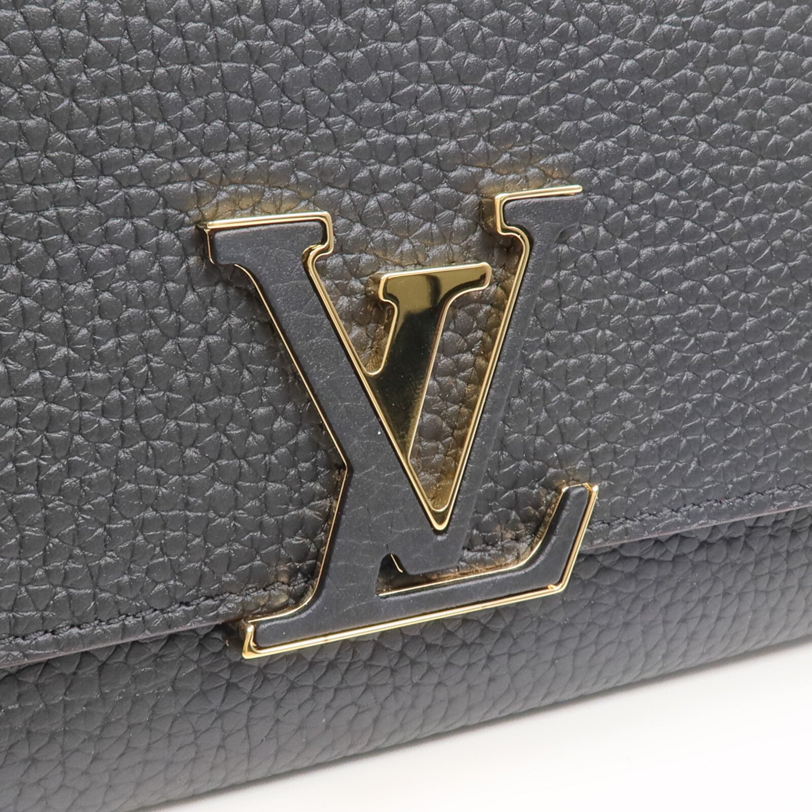 LOUIS VUITTON Taurillon Capucines Wallet金扣長錢包