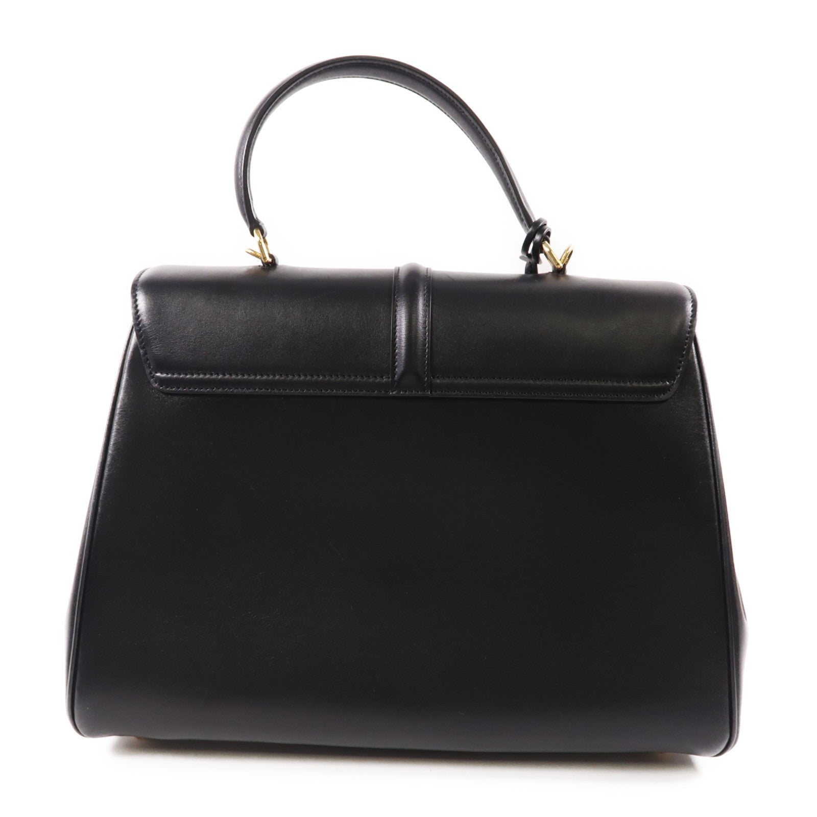 CELINE 牛皮皮革Celine 16 Medium金扣手挽肩背兩用袋黑色