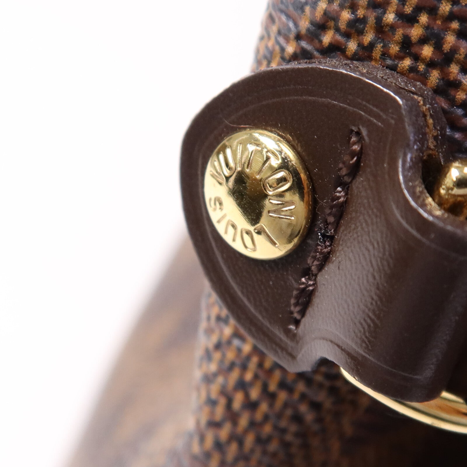 LOUIS VUITTON Damier Neverfull PM金扣手挽袋