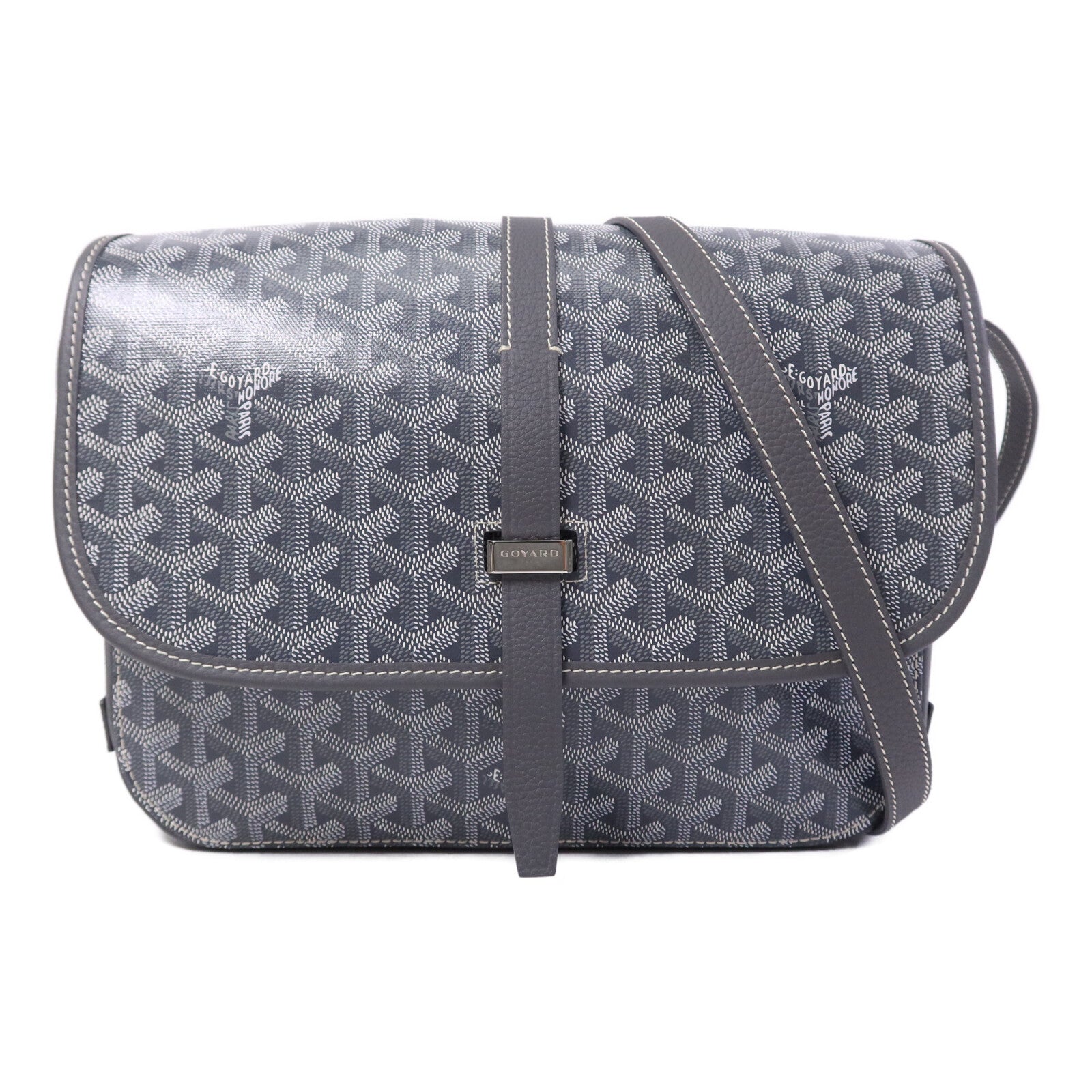 GOYARD 塗層帆布Belvedere MM銀扣肩背袋